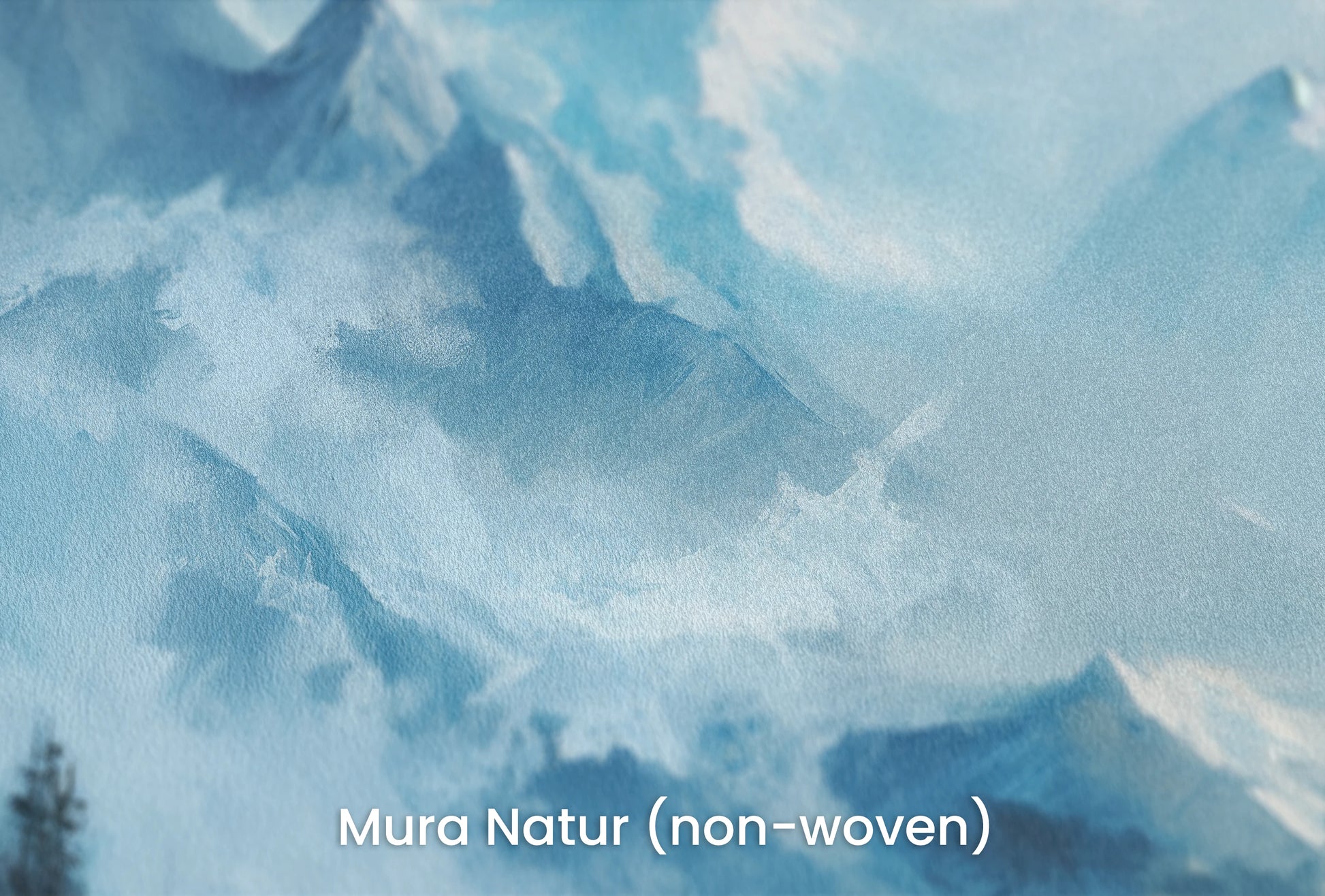 Zbliżenie na artystyczną fototapetę o nazwie Cerulean Range na podłożu Mura Natur (non-woven) - naturalne i ekologiczne podłoże.