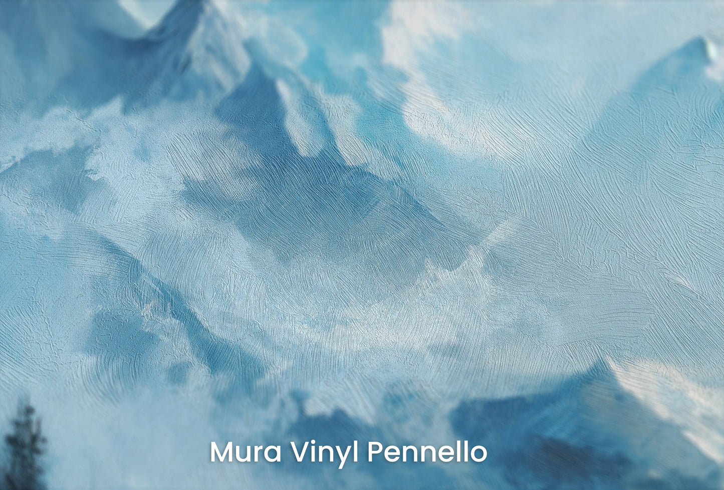 Zbliżenie na artystyczną fototapetę o nazwie Cerulean Range na podłożu Mura Vinyl Pennello - faktura pociągnięć pędzla malarskiego.
