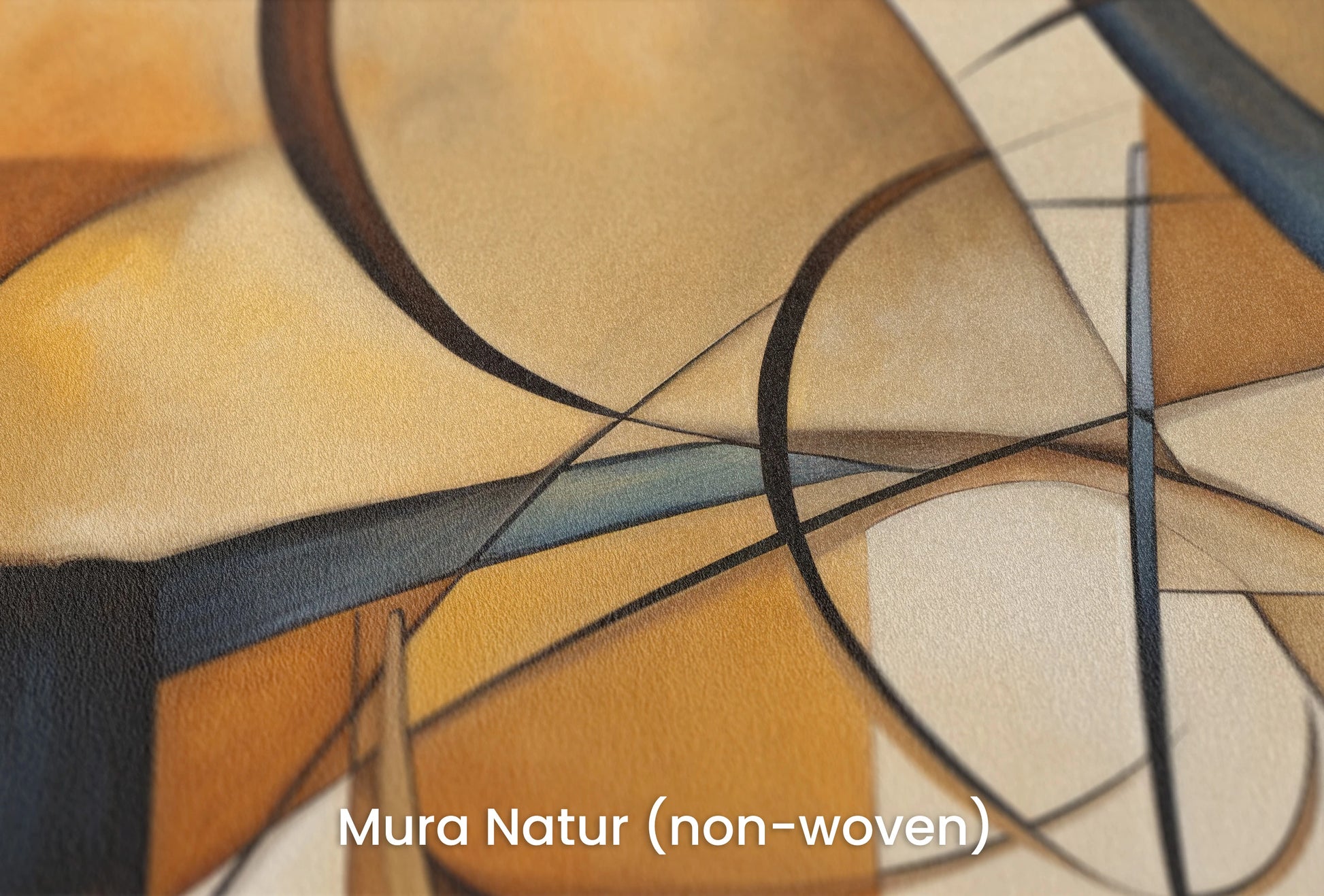 Zbliżenie na artystyczną fototapetę o nazwie Luminous Geometry na podłożu Mura Natur (non-woven) - naturalne i ekologiczne podłoże.