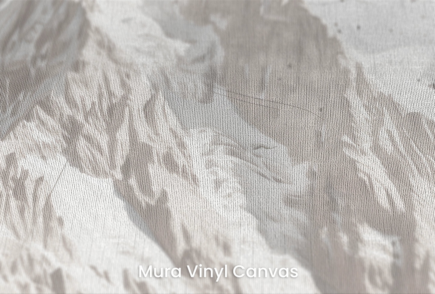 Zbliżenie na artystyczną fototapetę o nazwie Snowy Monolith na podłożu Mura Vinyl Canvas - faktura naturalnego płótna.