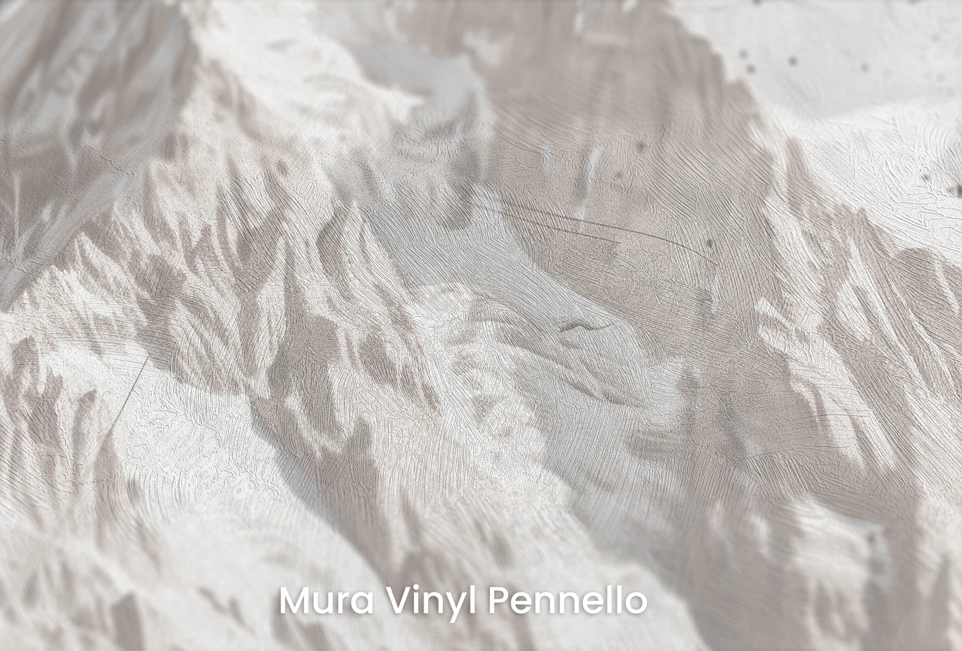 Zbliżenie na artystyczną fototapetę o nazwie Snowy Monolith na podłożu Mura Vinyl Pennello - faktura pociągnięć pędzla malarskiego.