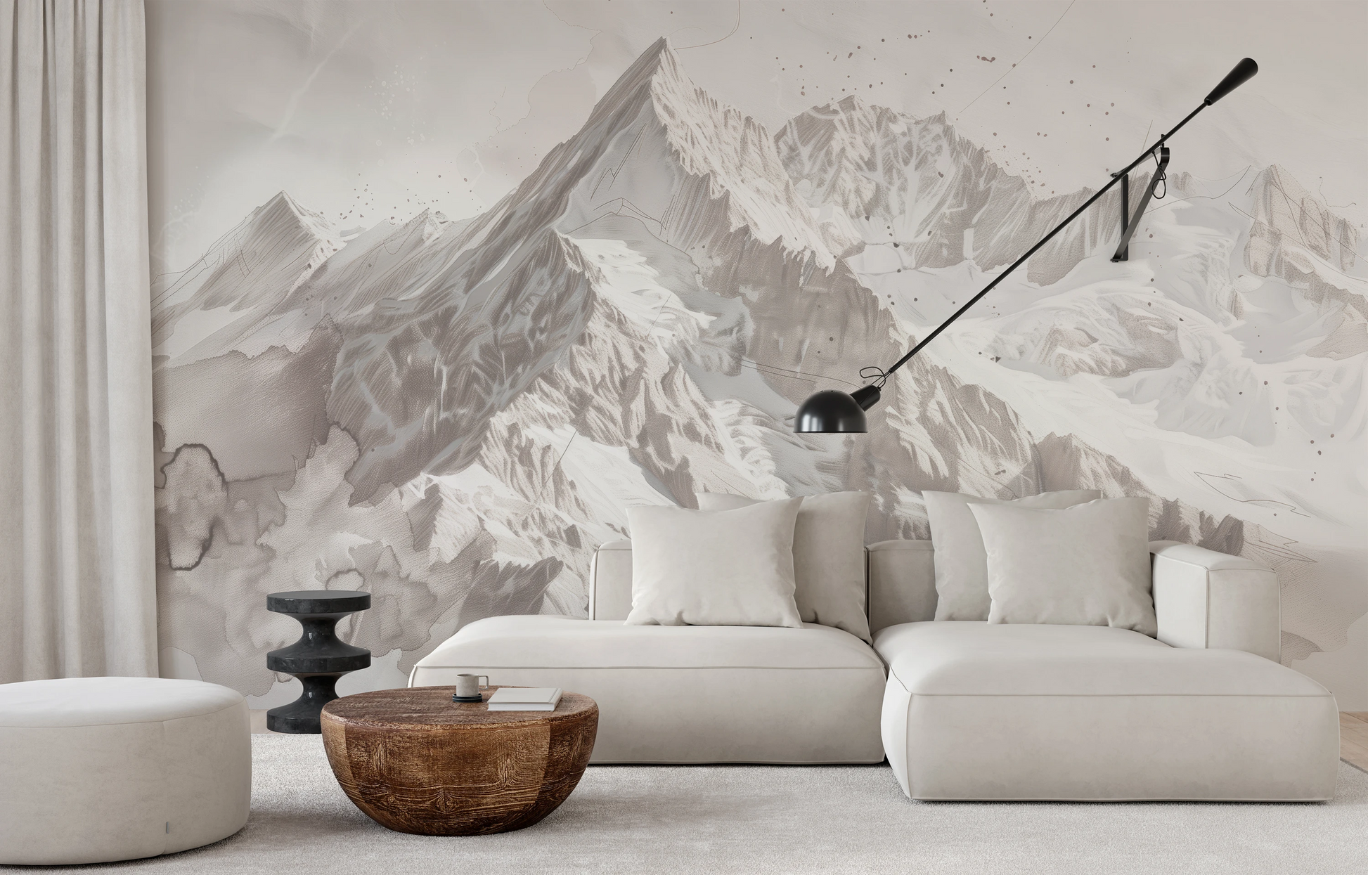 Fototapeta malowana o nazwie Snowy Monolith pokazana w aranżacji wnętrza.