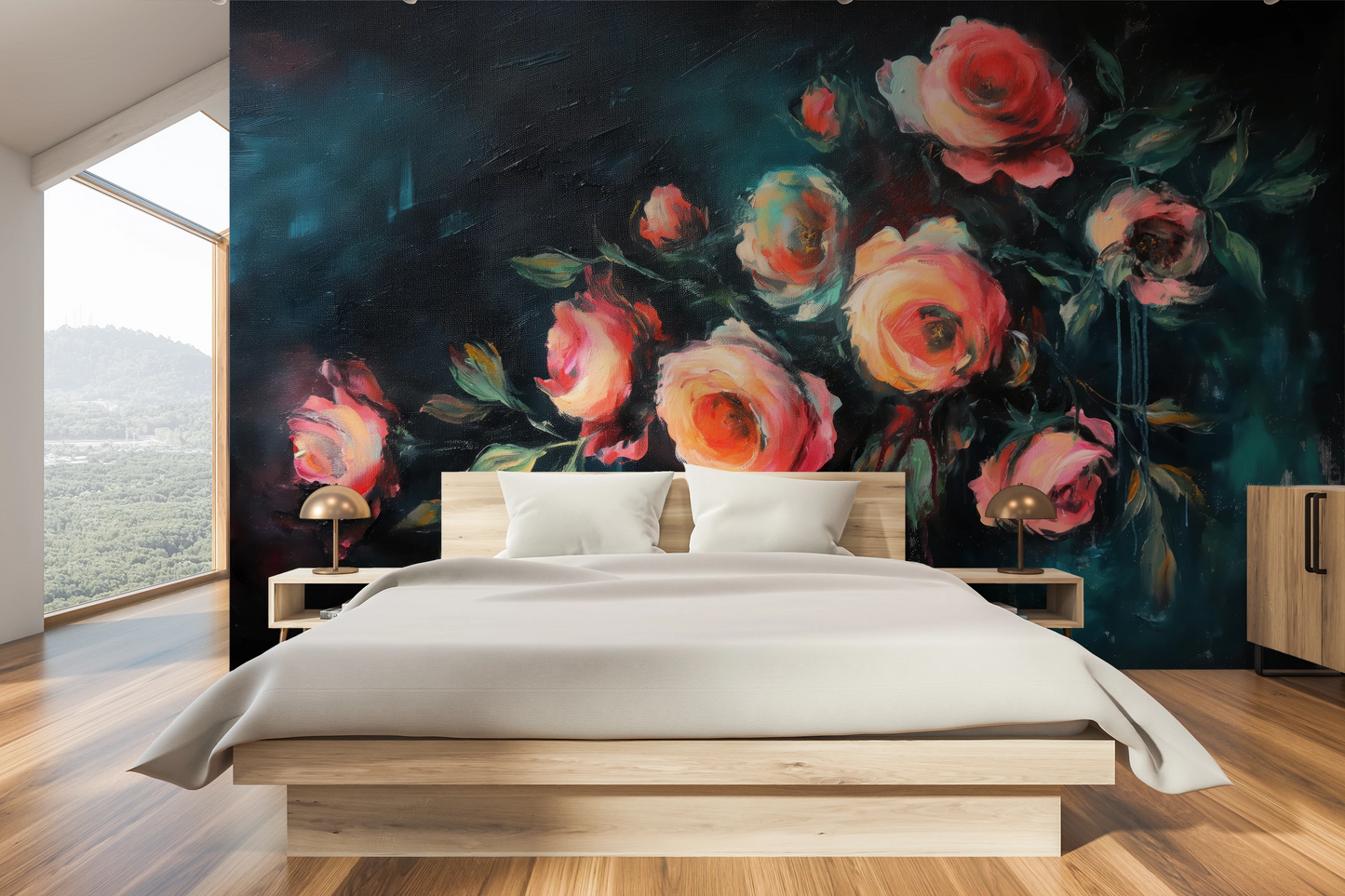 Fototapeta o nazwie Teal Rose Whispers użyta w aranzacji wnętrza.
