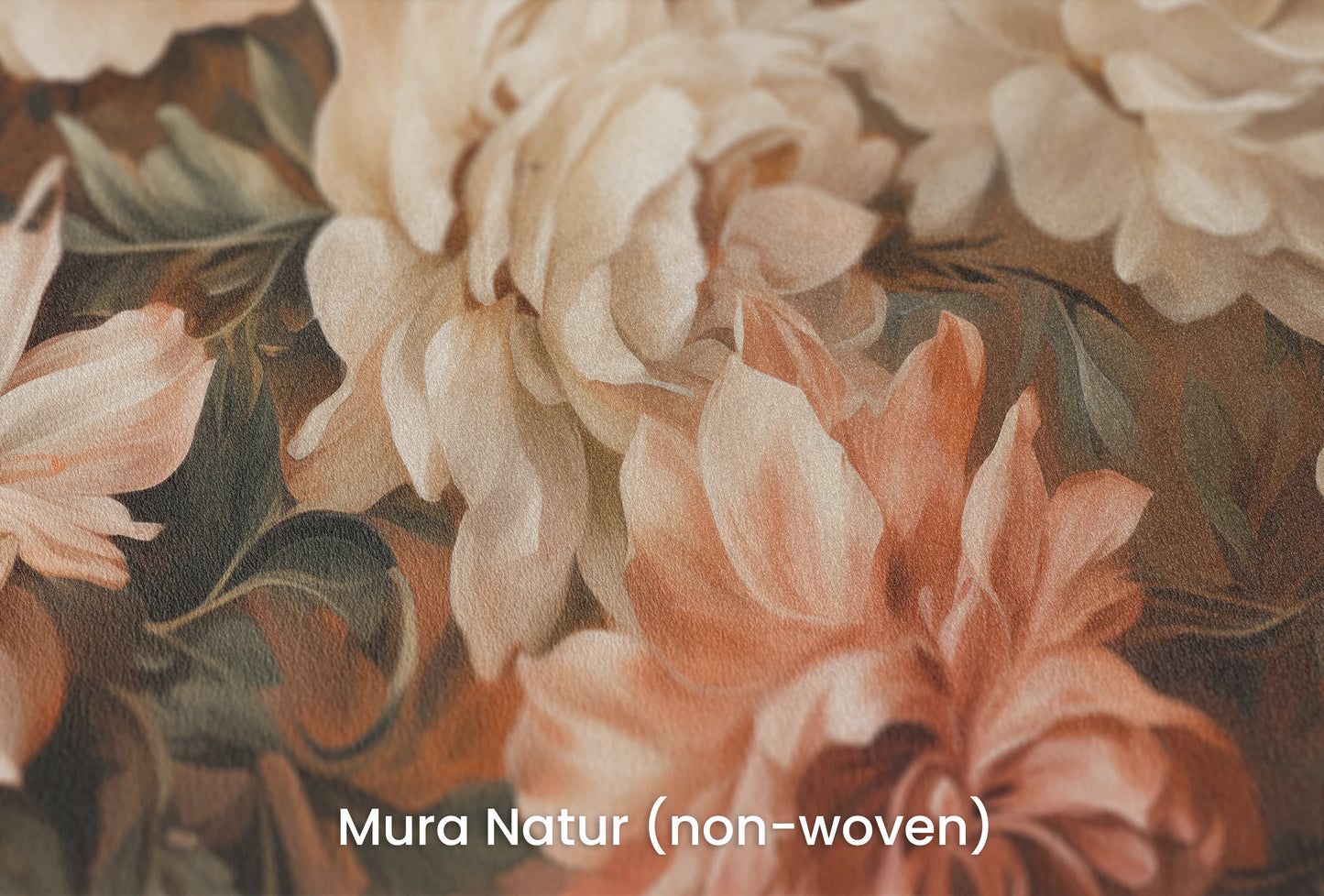 Zbliżenie na artystyczną fototapetę o nazwie Peaches and Cream na podłożu Mura Natur (non-woven) - naturalne i ekologiczne podłoże.