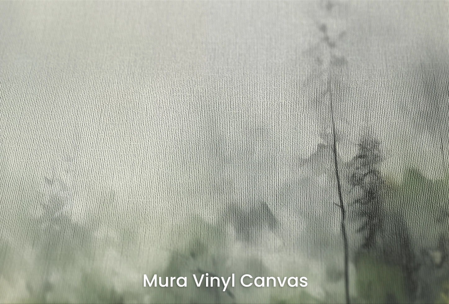 Zbliżenie na artystyczną fototapetę o nazwie Mglisty Poranek na podłożu Mura Vinyl Canvas - faktura naturalnego płótna.