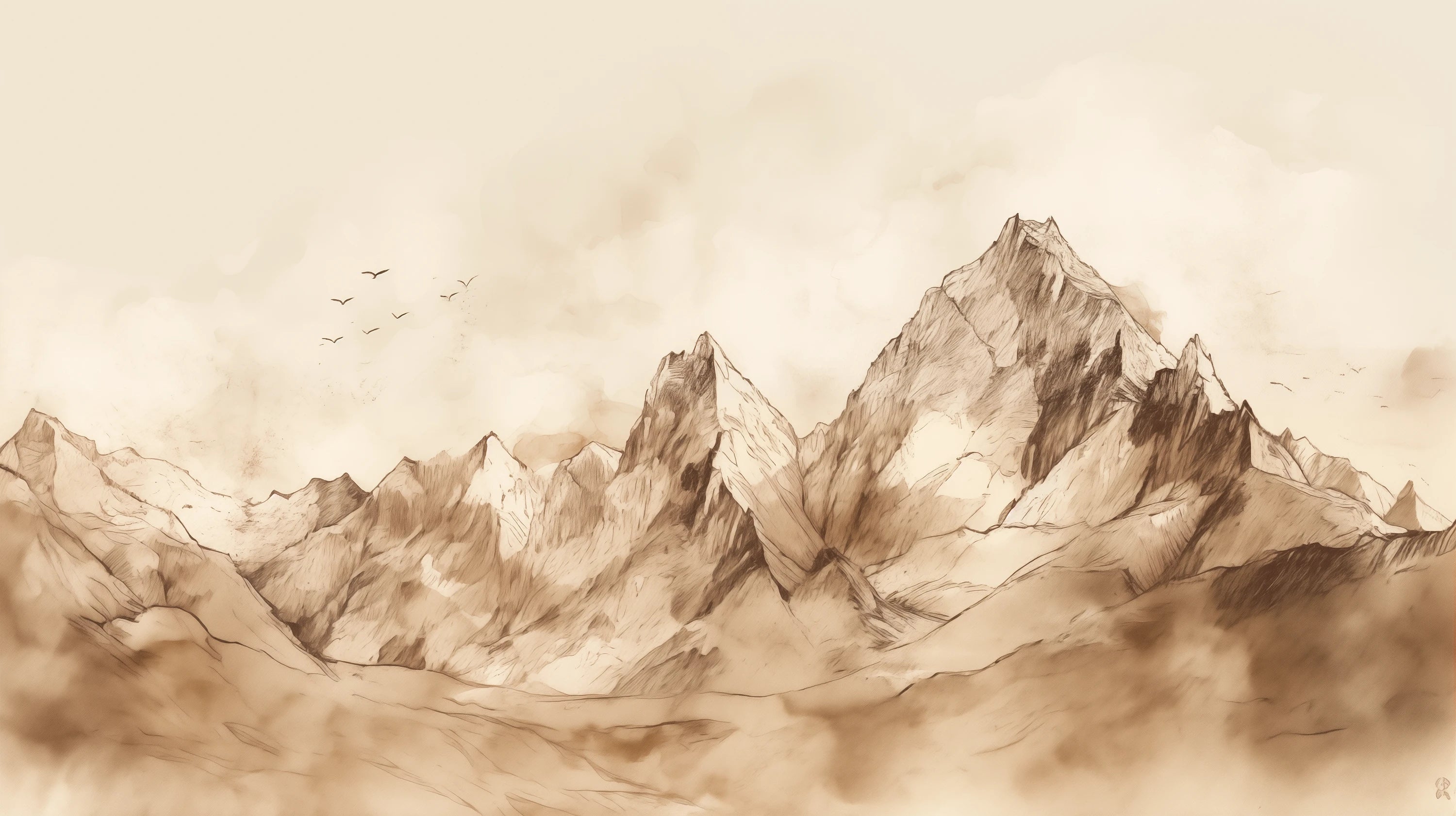 Mustervorschau: Prezentacja całego wzoru fototapety o nazwie Sepia Serenity