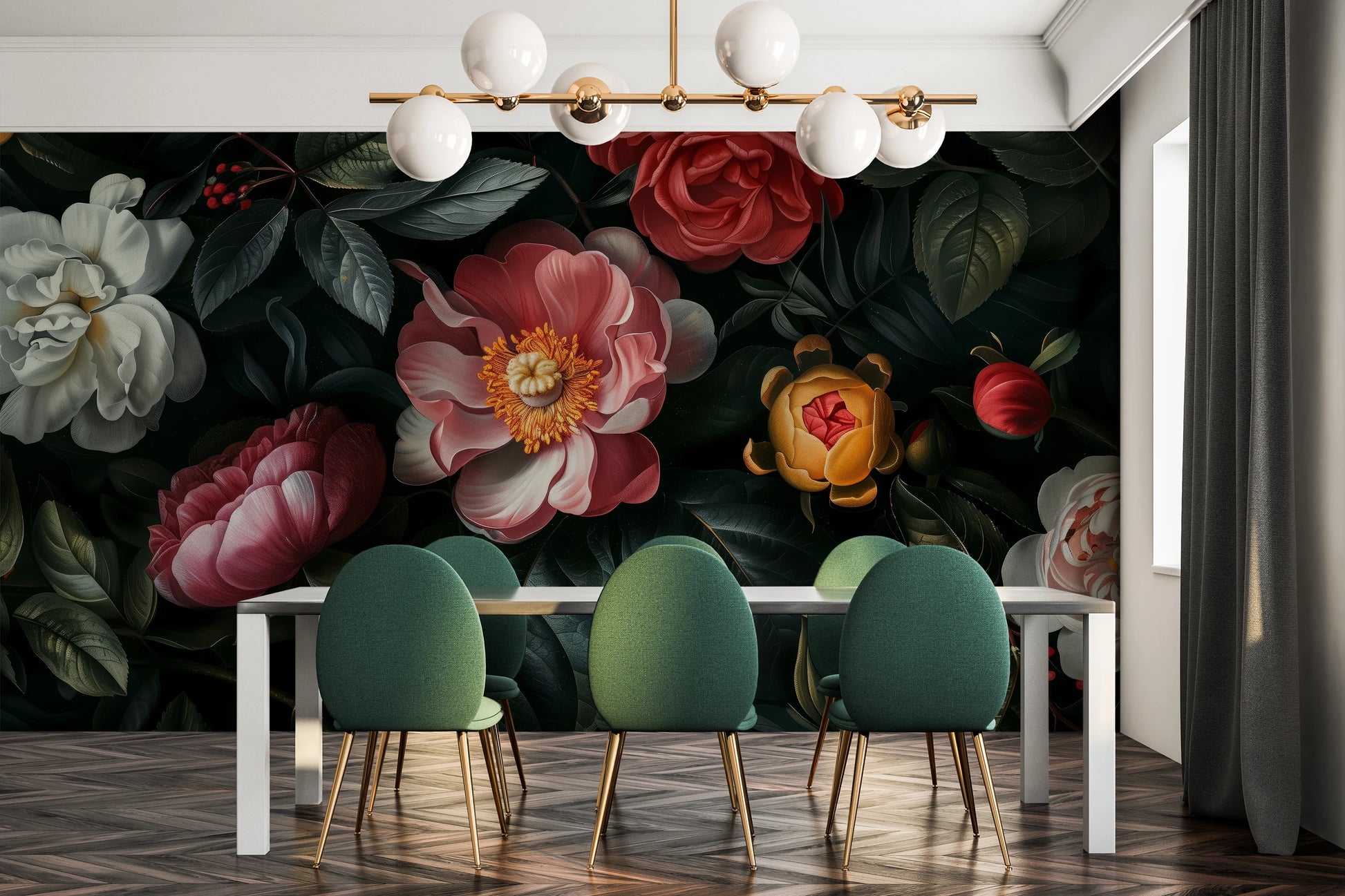 Fototapeta o nazwie Botanical Night użyta w aranzacji wnętrza.