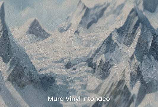Zbliżenie na artystyczną fototapetę o nazwie Arctic Majesty na podłożu Mura Vinyl Intonaco - struktura tartego tynku.