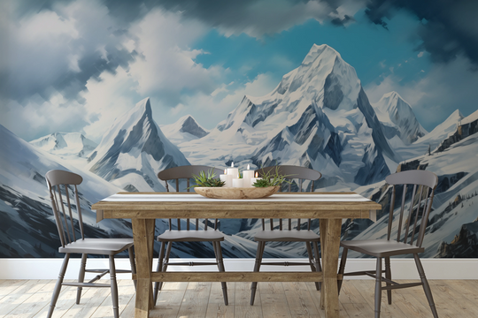 Wzór fototapety artystycznej o nazwie Arctic Majesty pokazanej w aranżacji wnętrza.