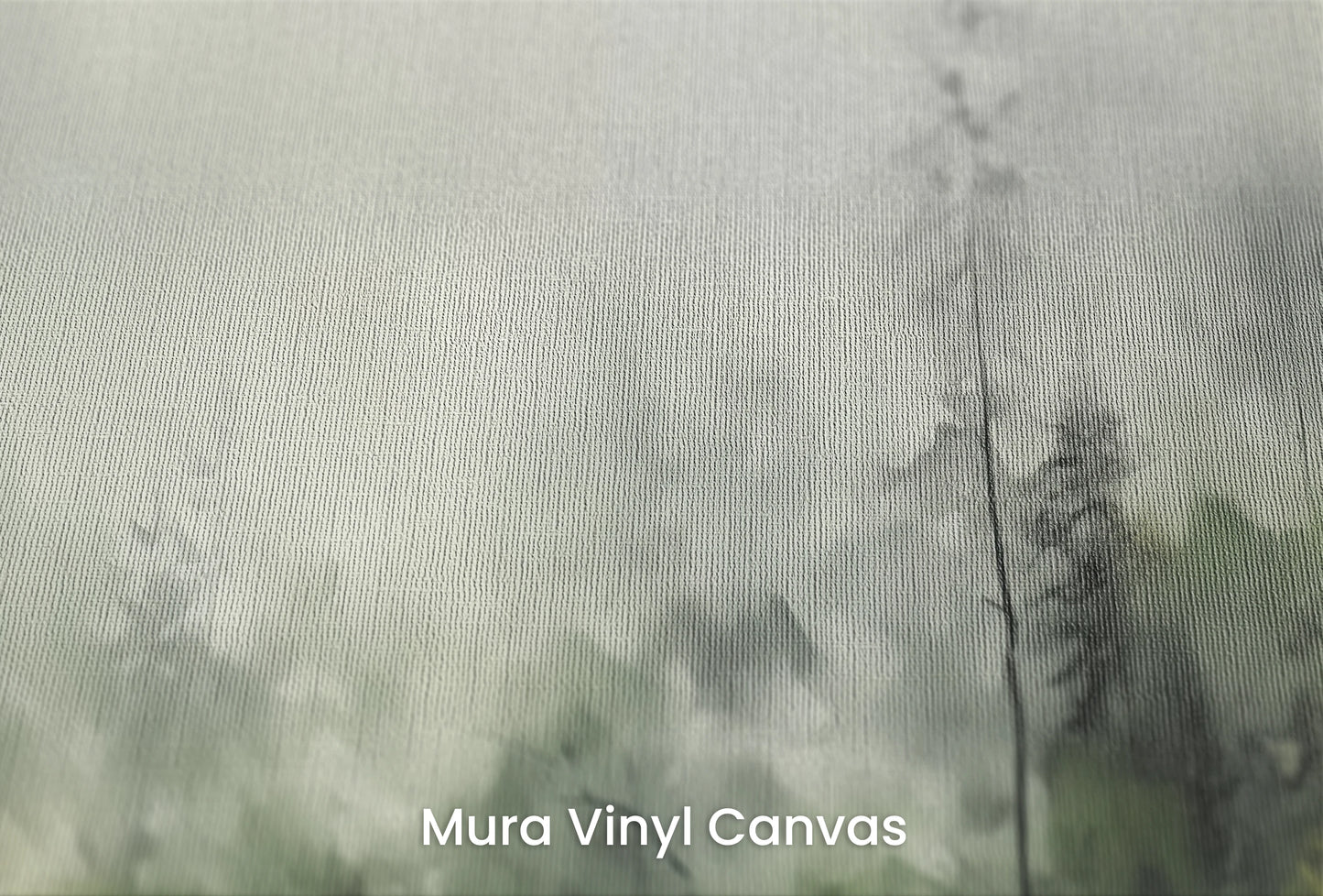 Zbliżenie na artystyczną fototapetę o nazwie Leśna Melancholia na podłożu Mura Vinyl Canvas - faktura naturalnego płótna.