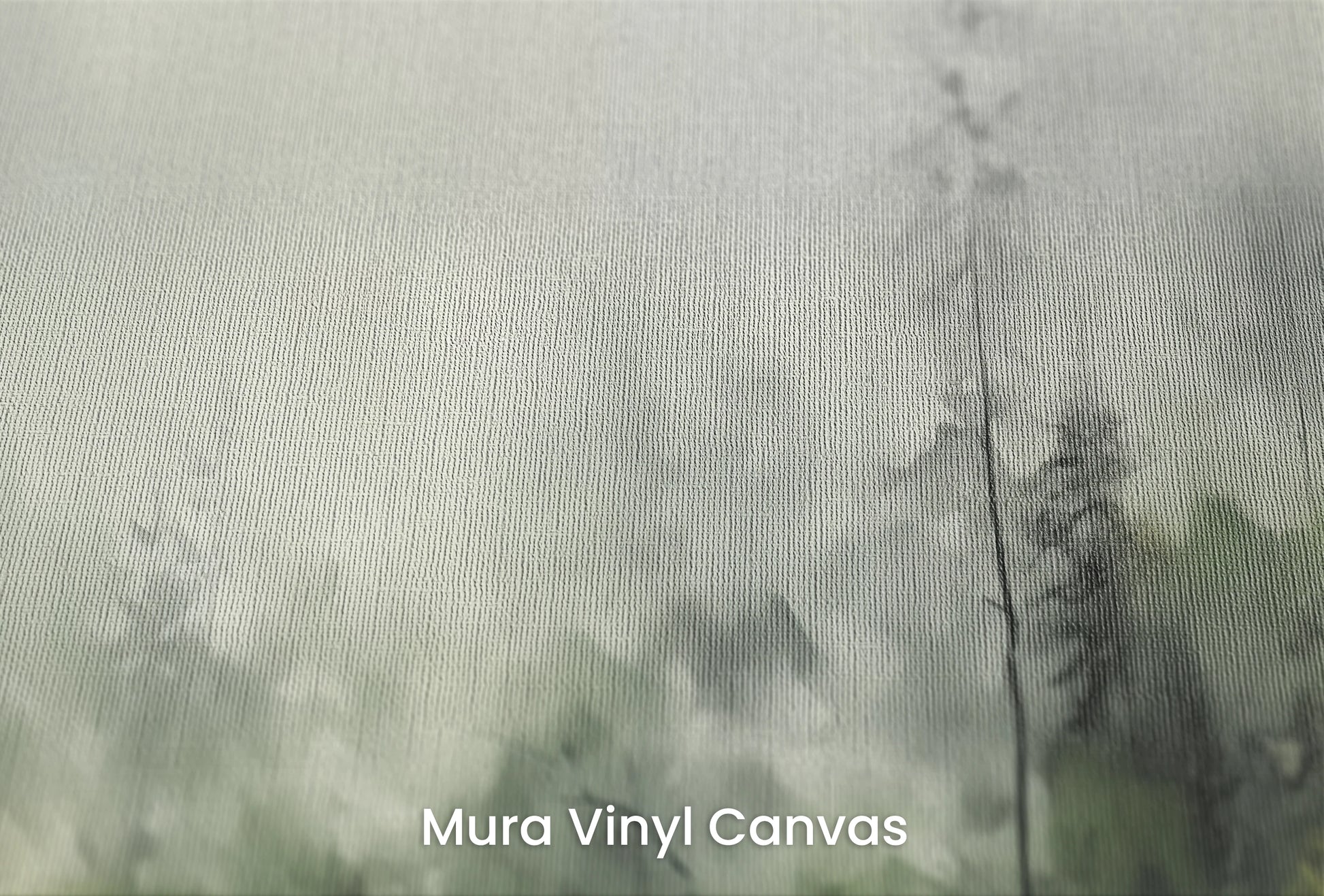 Zbliżenie na artystyczną fototapetę o nazwie Leśna Melancholia na podłożu Mura Vinyl Canvas - faktura naturalnego płótna.