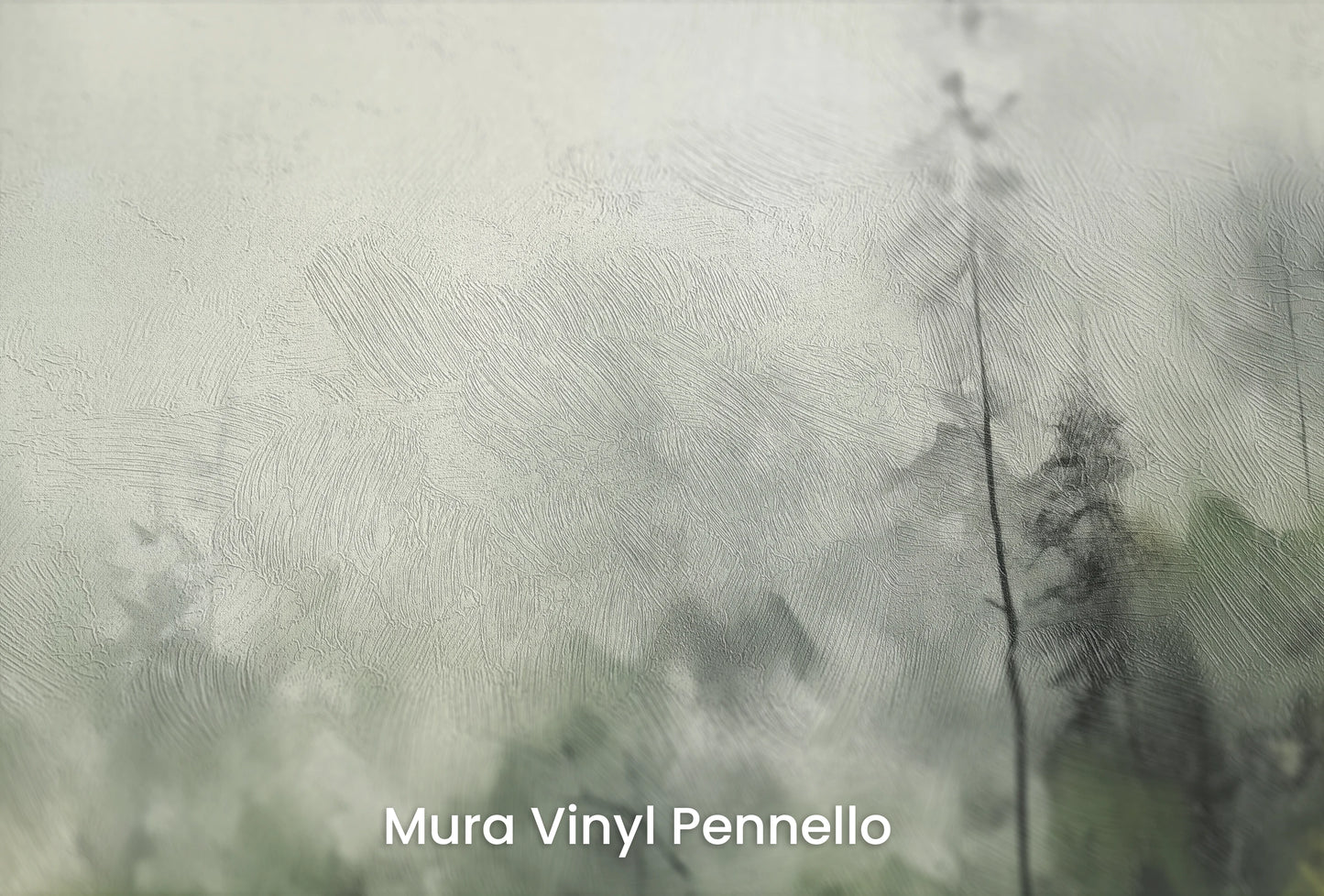 Zbliżenie na artystyczną fototapetę o nazwie Leśna Melancholia na podłożu Mura Vinyl Pennello - faktura pociągnięć pędzla malarskiego.