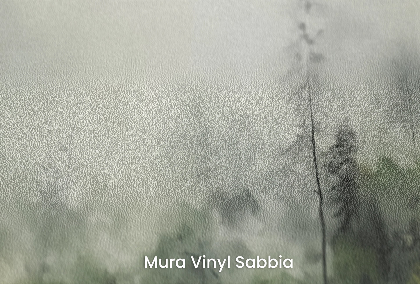 Zbliżenie na artystyczną fototapetę o nazwie Leśna Melancholia na podłożu Mura Vinyl Sabbia struktura grubego ziarna piasku.