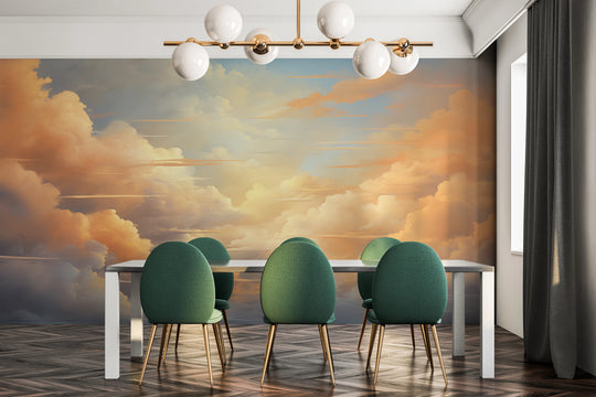 Wzór fototapety artystycznej o nazwie Dawn Whisper pokazanej w aranżacji wnętrza.