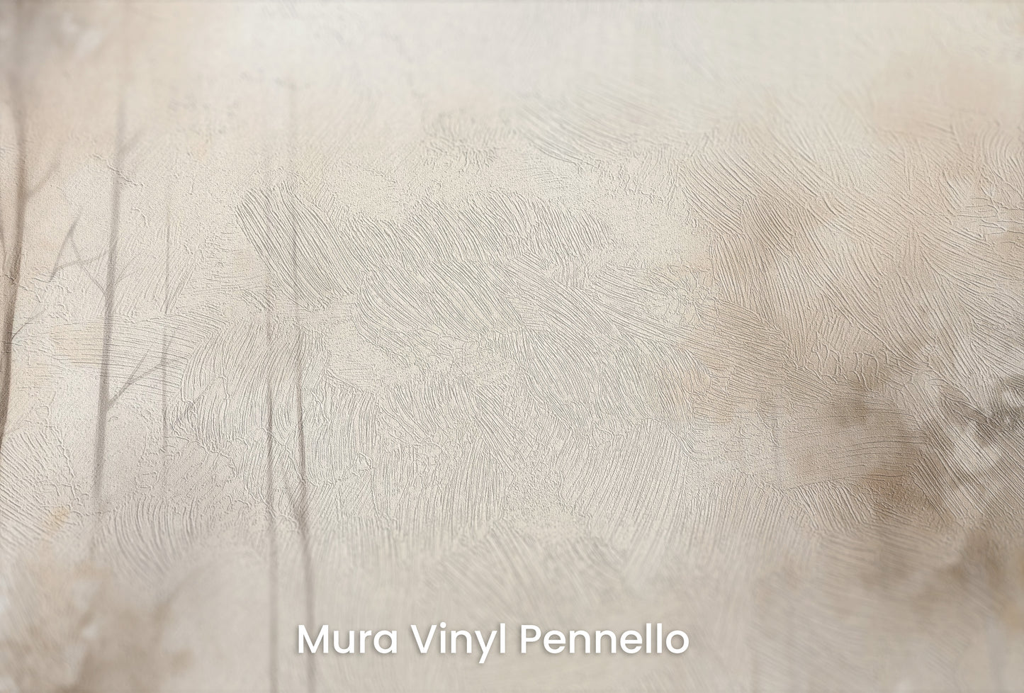 Zbliżenie na artystyczną fototapetę o nazwie WHISPERING TRANQUILITY MURAL na podłożu Mura Vinyl Pennello - faktura pociągnięć pędzla malarskiego.