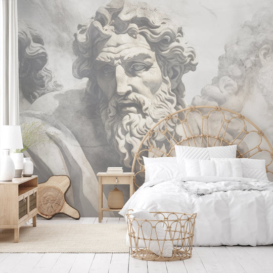 Wzór fototapety artystycznej o nazwie Zeus's Contemplation pokazanej w aranżacji wnętrza.