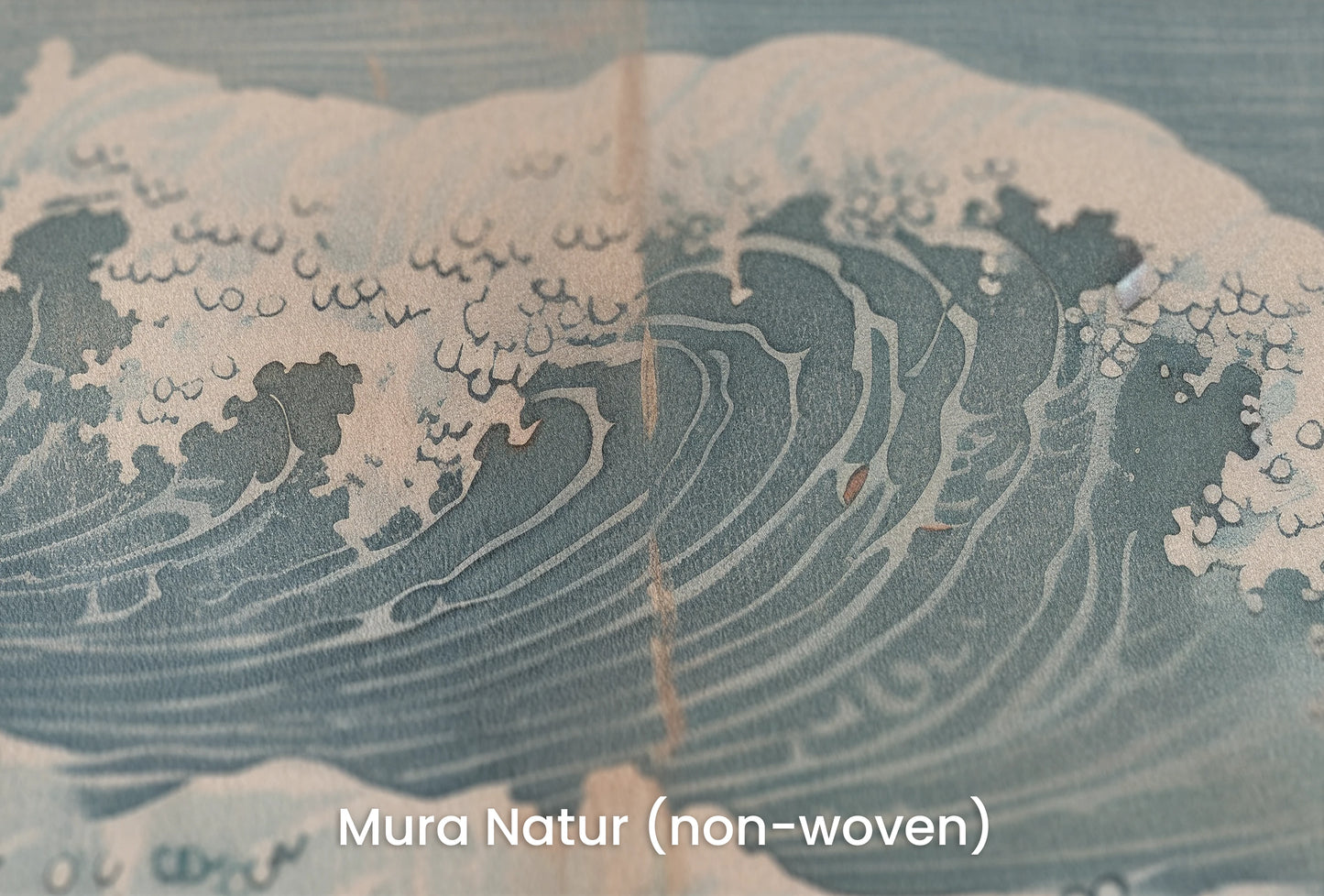 Zbliżenie na artystyczną fototapetę o nazwie Mount Fuji Calm na podłożu Mura Natur (non-woven) - naturalne i ekologiczne podłoże.