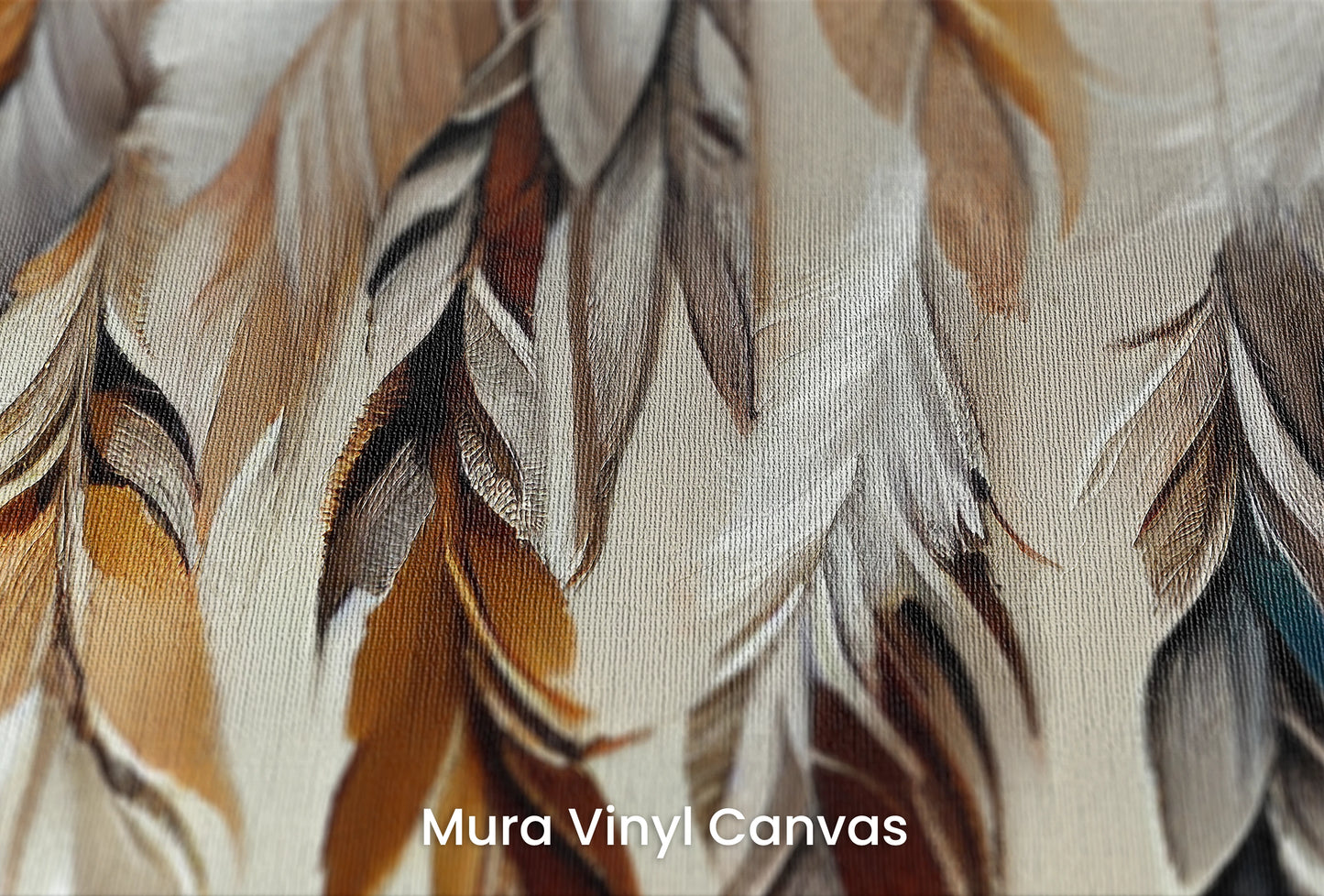Zbliżenie na artystyczną fototapetę o nazwie Twilight Flight na podłożu Mura Vinyl Canvas - faktura naturalnego płótna.