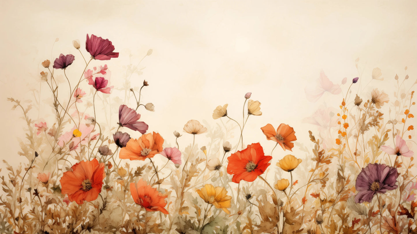 Prezentacja całego wzoru fototapety o nazwie Field of Poppies #2
