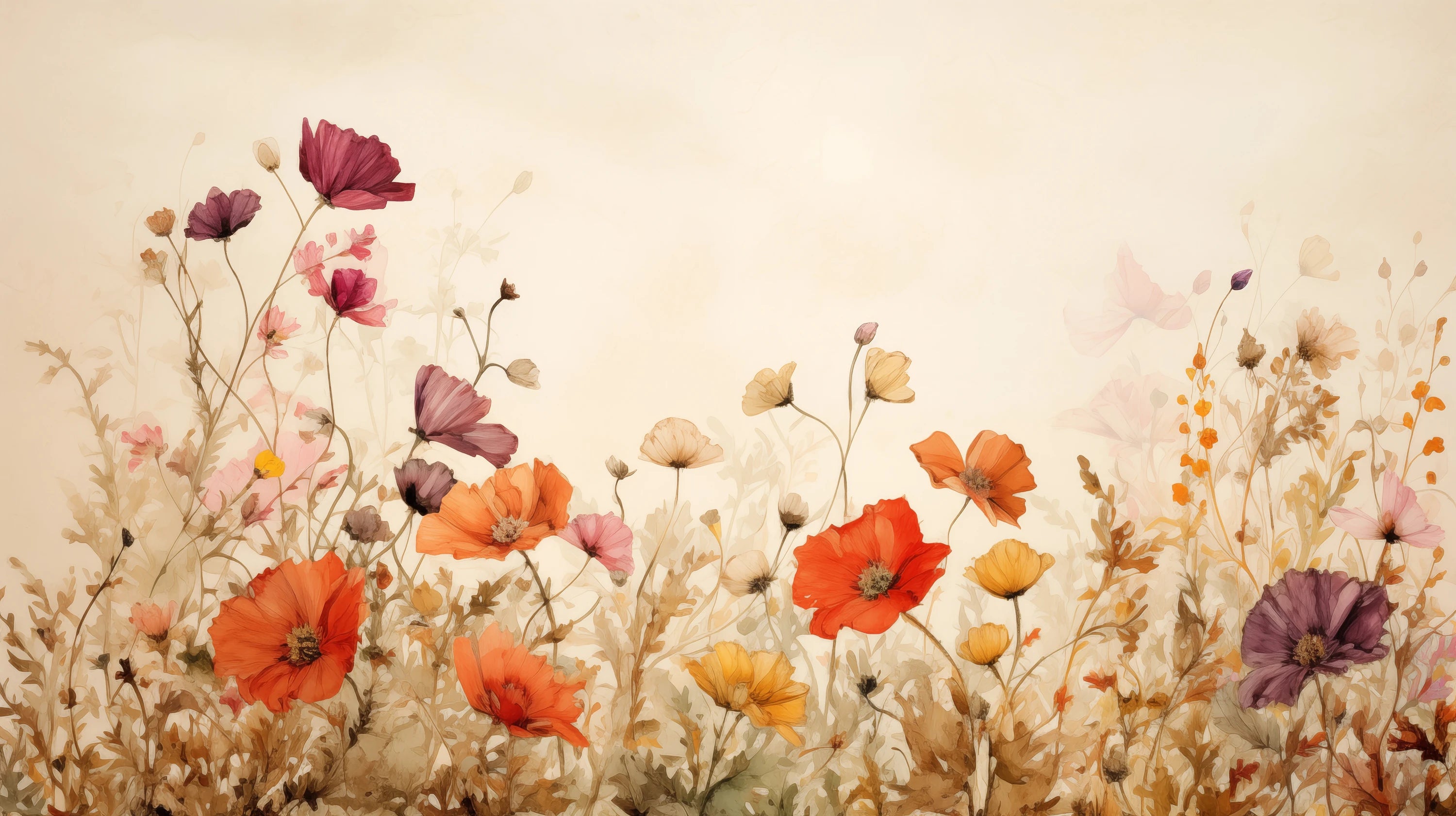 Mustervorschau: Prezentacja całego wzoru fototapety o nazwie Field of Poppies #2