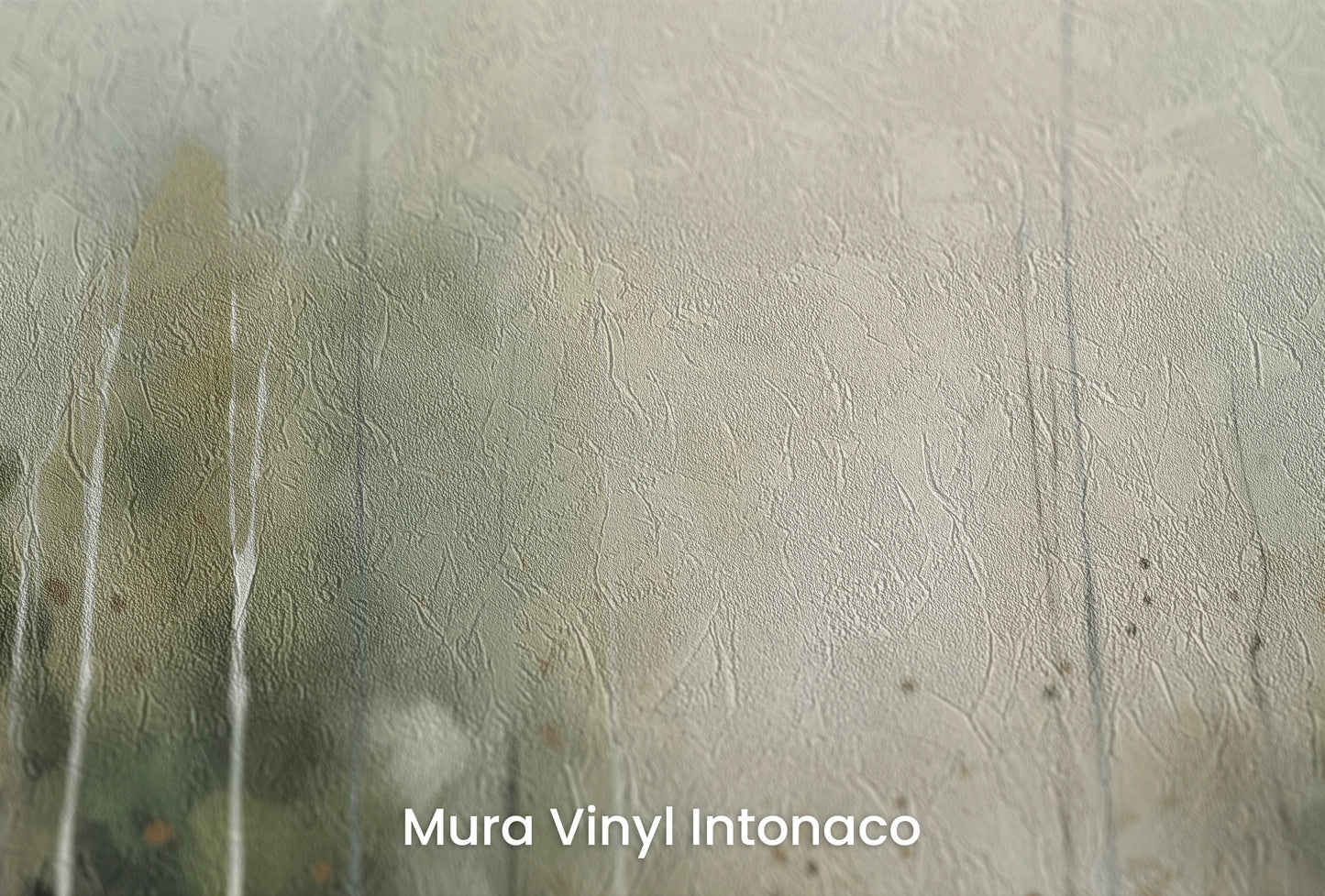 Zbliżenie na artystyczną fototapetę o nazwie Poranna Dewiacja na podłożu Mura Vinyl Intonaco - struktura tartego tynku.