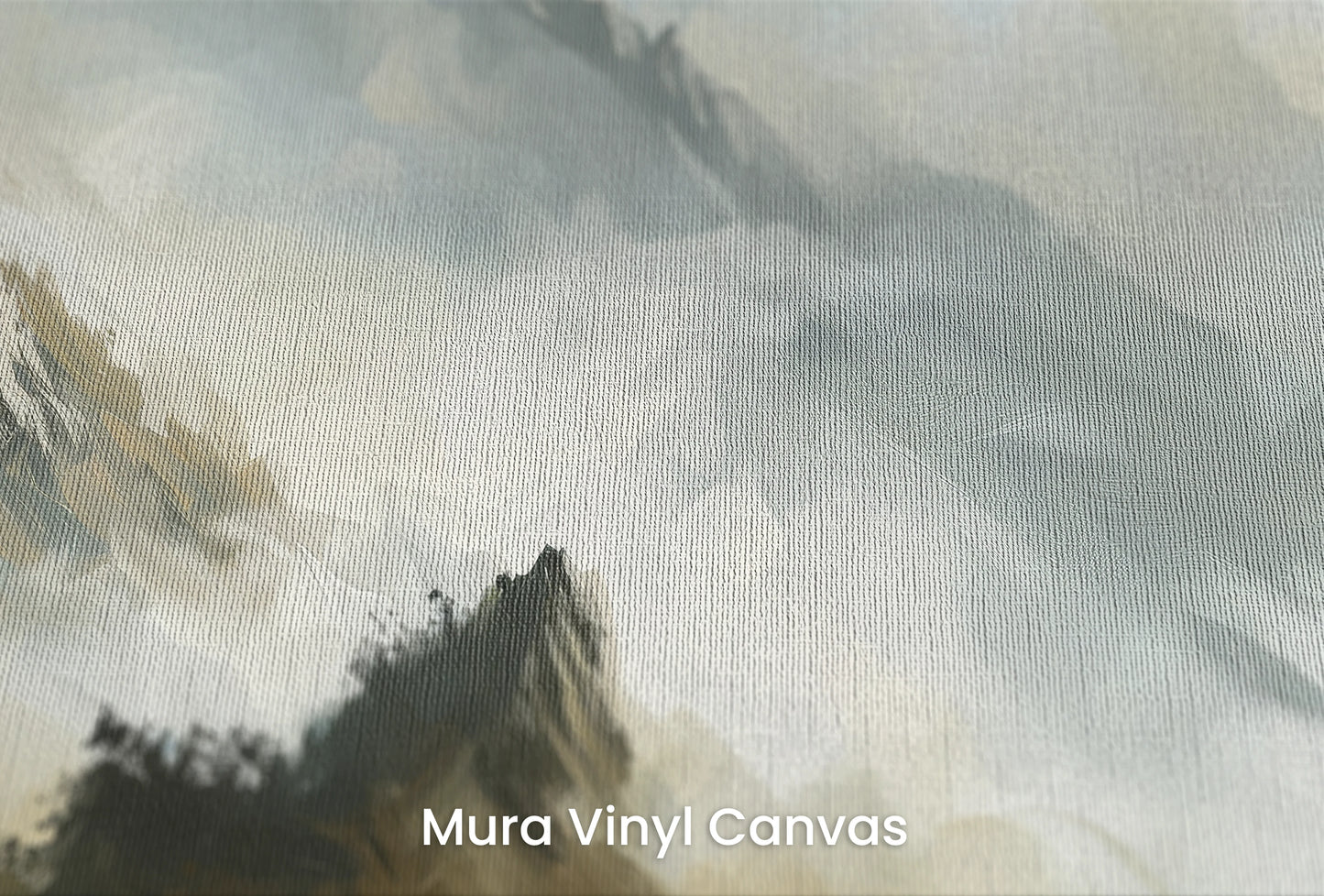 Zbliżenie na artystyczną fototapetę o nazwie Golden Haze na podłożu Mura Vinyl Canvas - faktura naturalnego płótna.