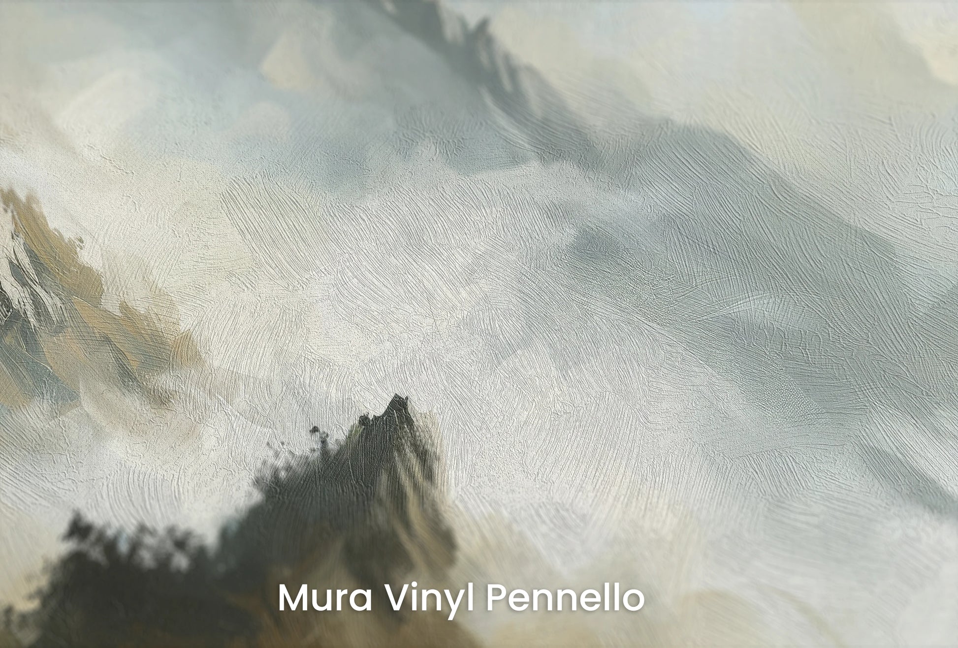 Zbliżenie na artystyczną fototapetę o nazwie Golden Haze na podłożu Mura Vinyl Pennello - faktura pociągnięć pędzla malarskiego.