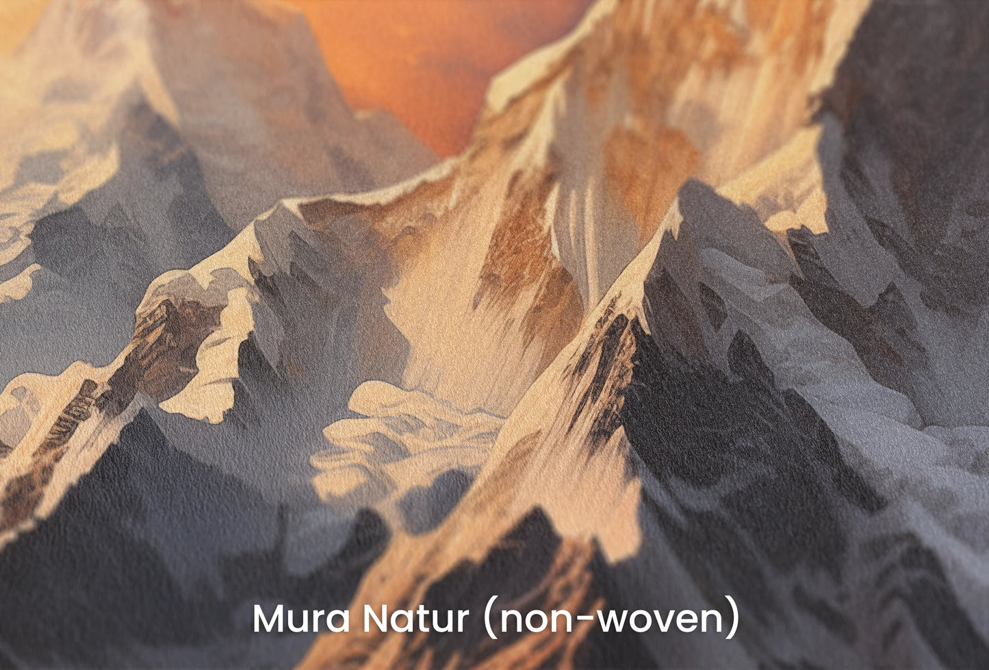 Zbliżenie na artystyczną fototapetę o nazwie Dawn Alpenglow na podłożu Mura Natur (non-woven) - naturalne i ekologiczne podłoże.