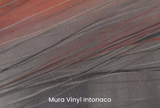 Zbliżenie na artystyczną fototapetę o nazwie Aurora Silk na podłożu Mura Vinyl Intonaco - struktura tartego tynku.
