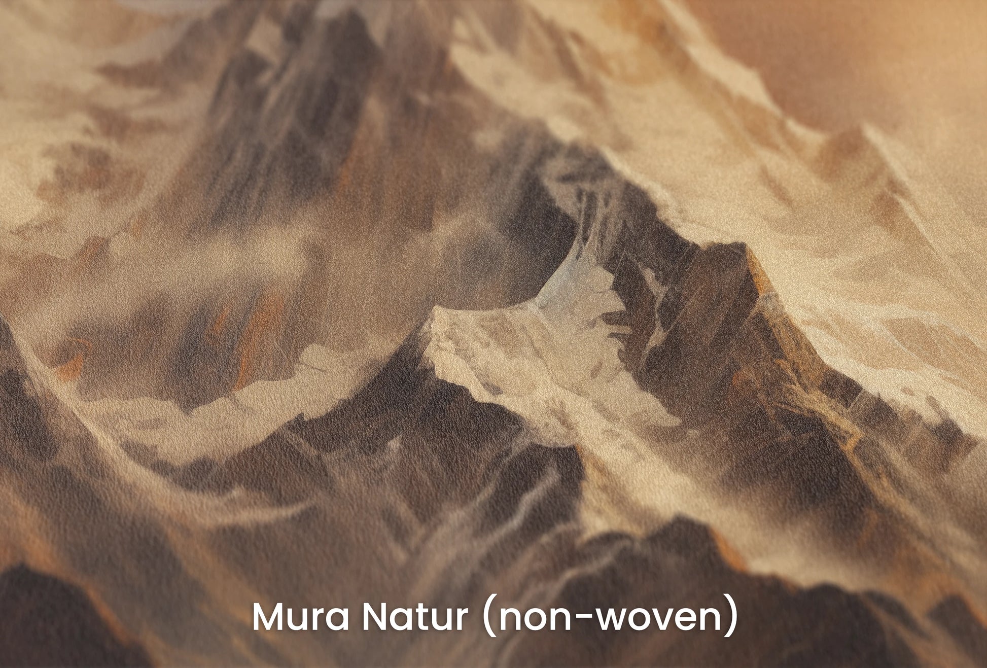 Zbliżenie na artystyczną fototapetę o nazwie Fiery Peaks na podłożu Mura Natur (non-woven) - naturalne i ekologiczne podłoże.