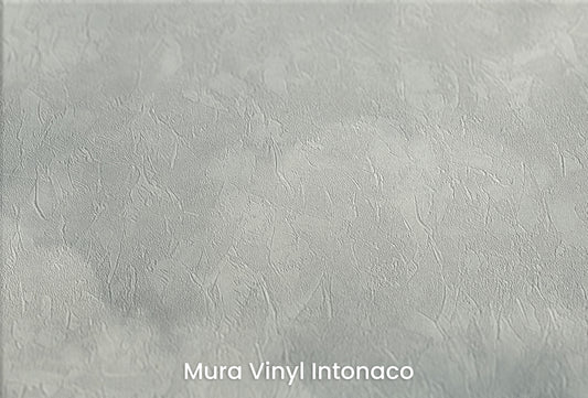 Zbliżenie na artystyczną fototapetę o nazwie SKY WHISPER WISPS na podłożu Mura Vinyl Intonaco - struktura tartego tynku.