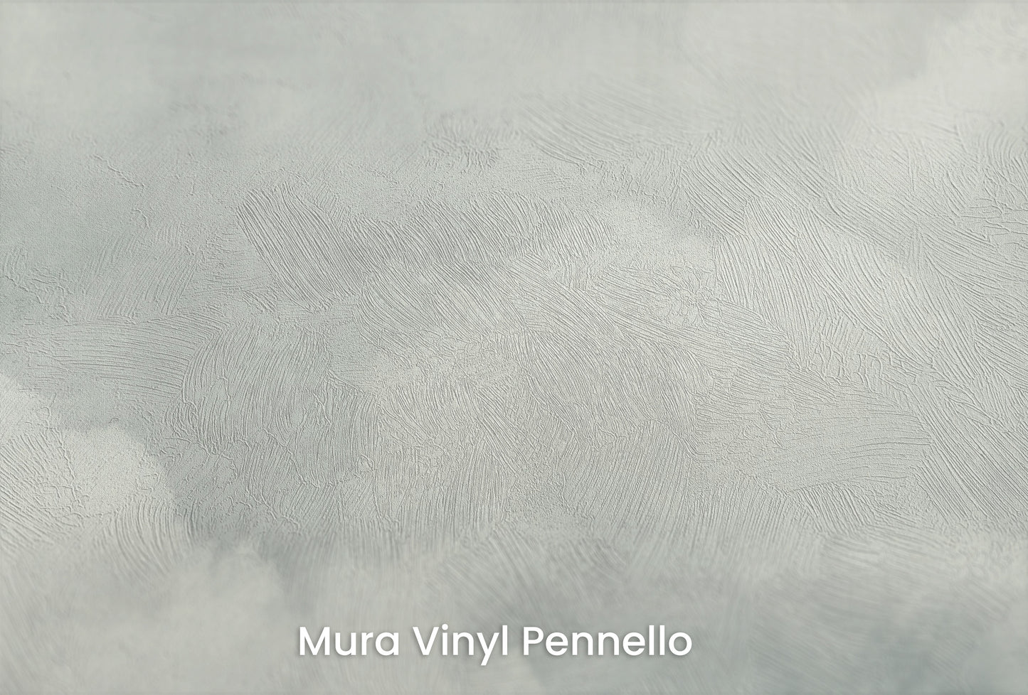 Zbliżenie na artystyczną fototapetę o nazwie SKY WHISPER WISPS na podłożu Mura Vinyl Pennello - faktura pociągnięć pędzla malarskiego.
