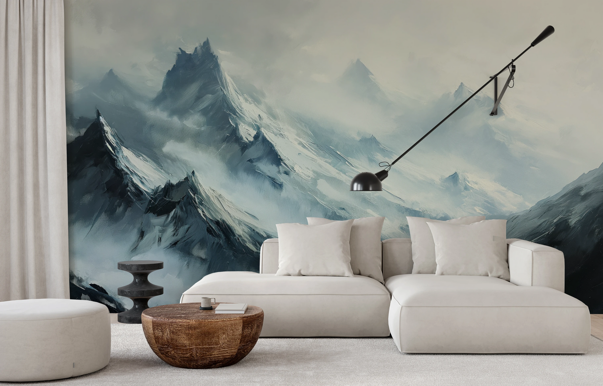 Fototapeta malowana o nazwie Mystical Ridges pokazana w aranżacji wnętrza.