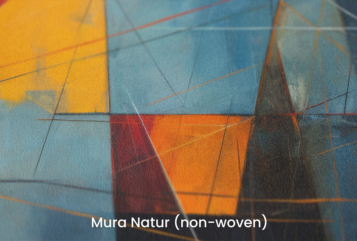 Zbliżenie na artystyczną fototapetę o nazwie Dark Triangles na podłożu Mura Natur (non-woven) - naturalne i ekologiczne podłoże.