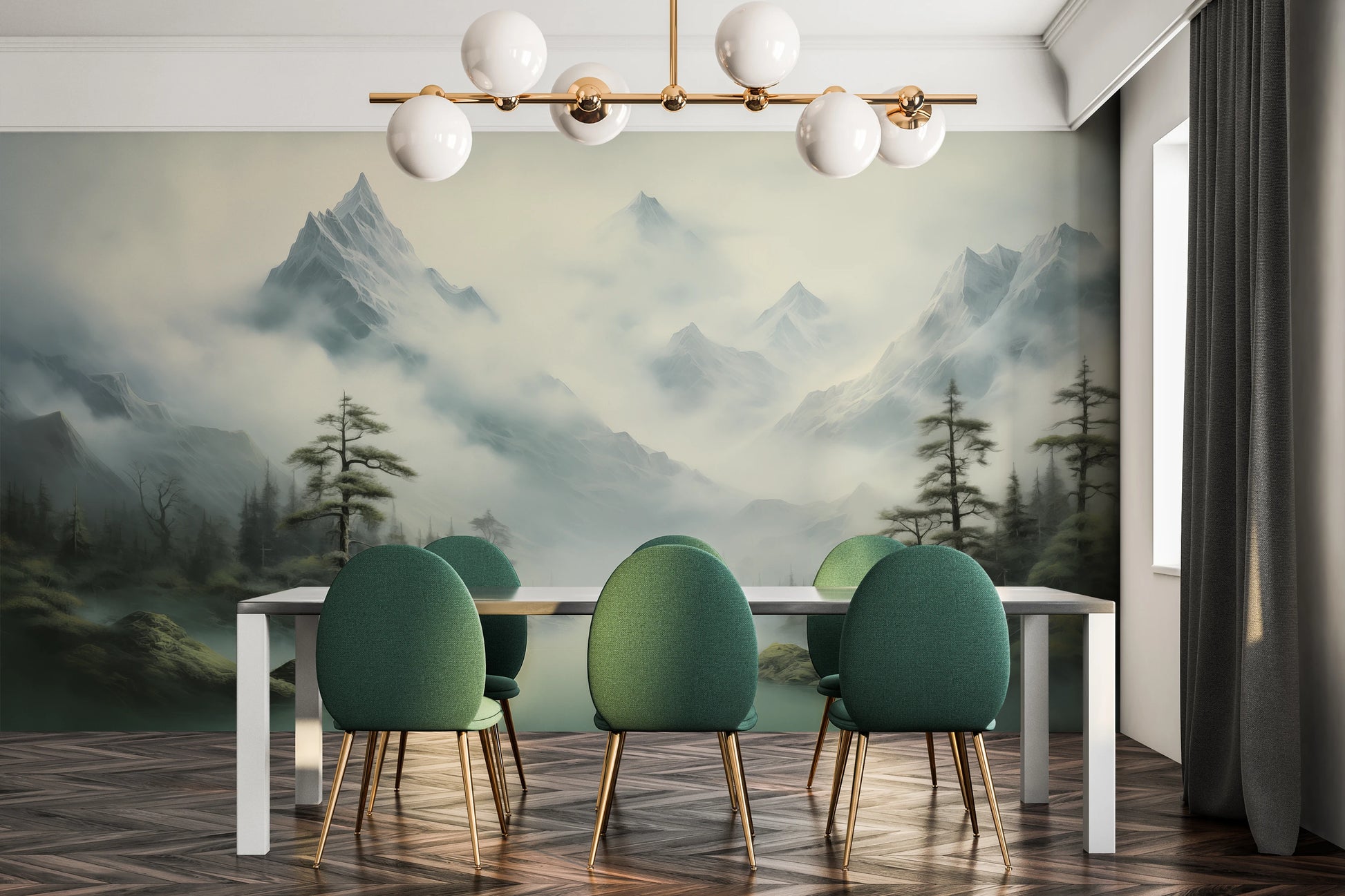 Fototapeta o nazwie Serene Mountain Lake użyta w aranzacji wnętrza.