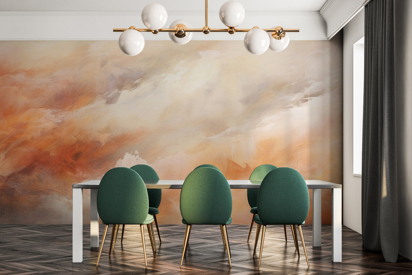 Fototapeta artystyczna o nazwie ETHEREAL FLAME CANVAS pokazana w aranżacji wnętrza.