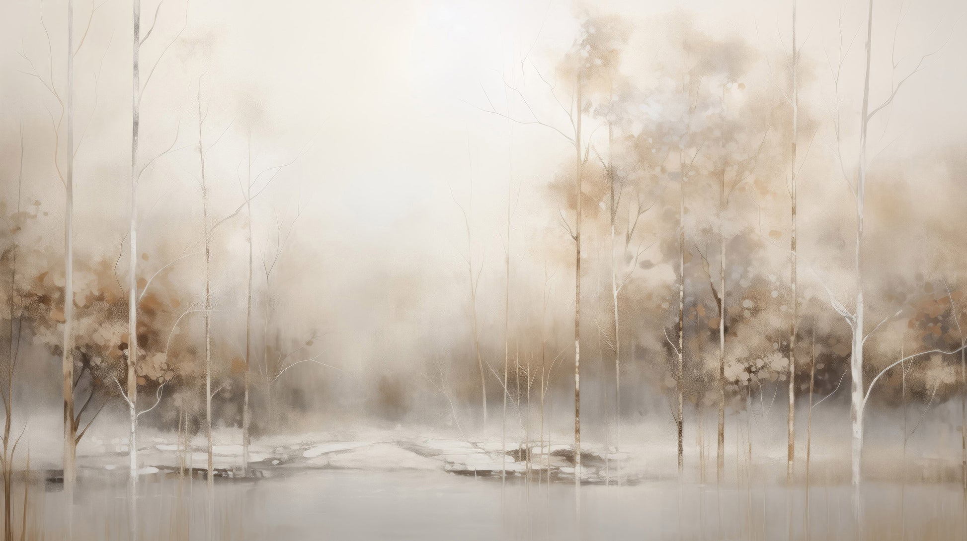 Prezentacja całego wzoru fototapety o nazwie SERENE WATERS EDGE MURAL