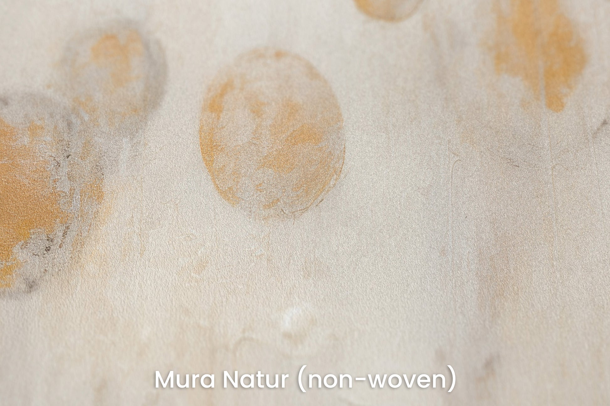 Zbliżenie na artystyczną fototapetę o nazwie ETHEREAL EARTHEN ORBS na podłożu Mura Natur (non-woven) - naturalne i ekologiczne podłoże.