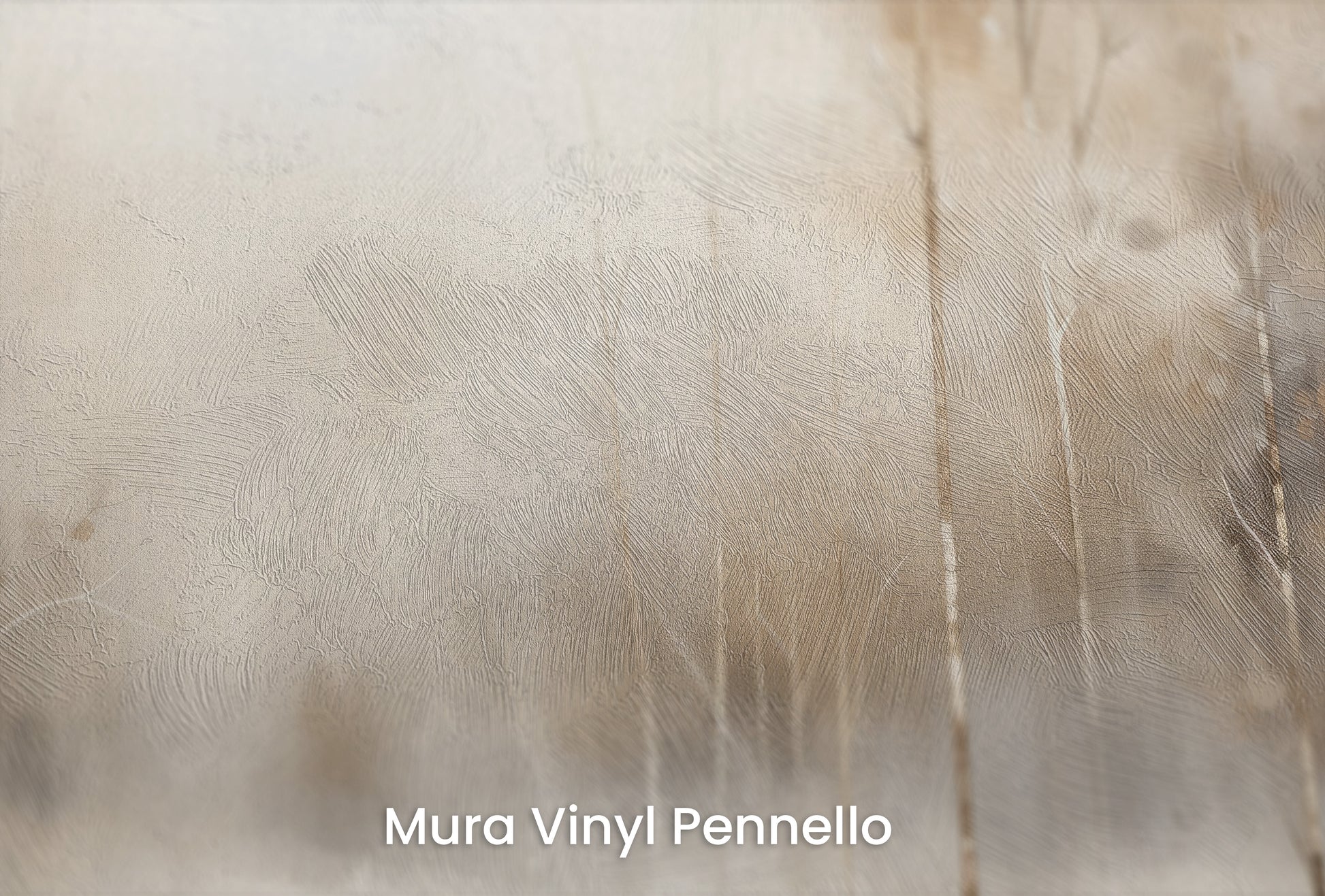 Zbliżenie na artystyczną fototapetę o nazwie SERENE WATERS EDGE MURAL na podłożu Mura Vinyl Pennello - faktura pociągnięć pędzla malarskiego.
