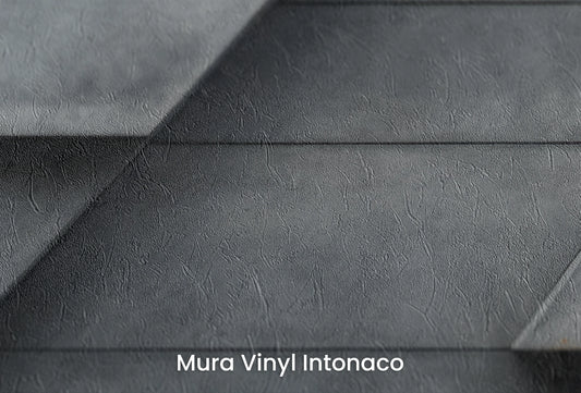 Zbliżenie na artystyczną fototapetę o nazwie Modern Layers na podłożu Mura Vinyl Intonaco - struktura tartego tynku.