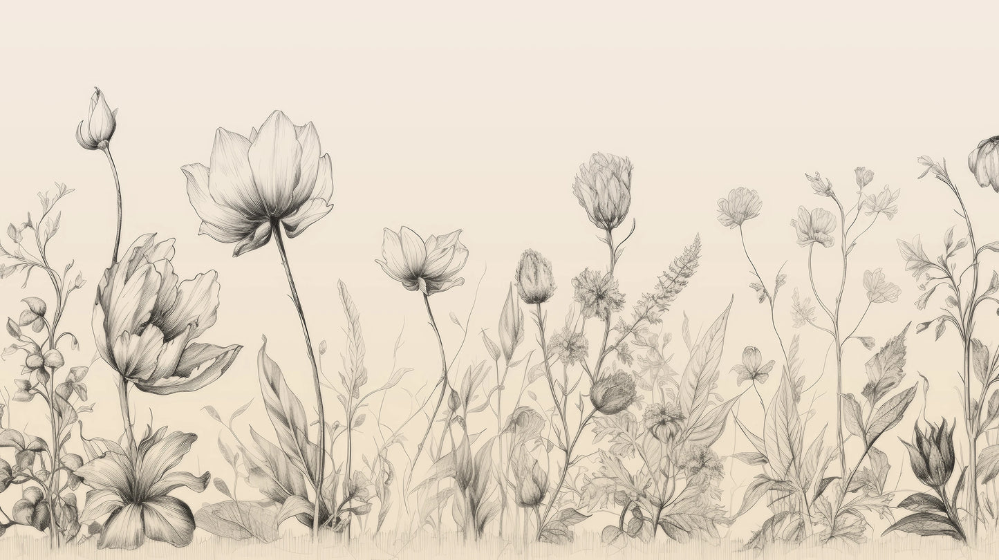 Prezentacja całego wzoru fototapety o nazwie Herbaceous Illustration