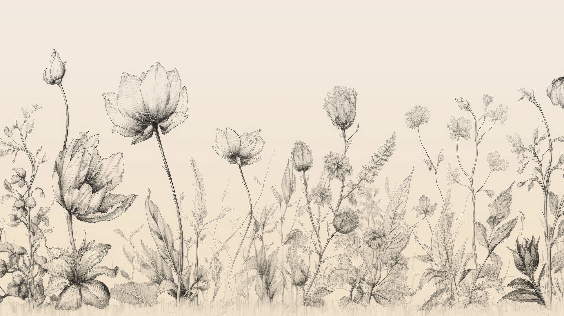 Prezentacja całego wzoru fototapety o nazwie Herbaceous Illustration