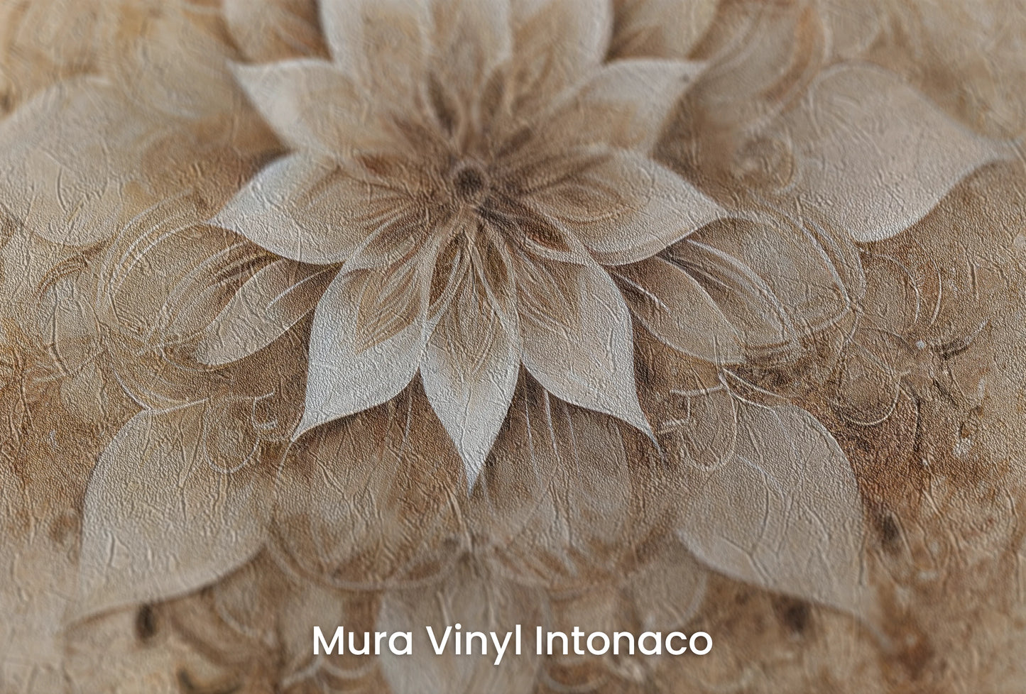 Zbliżenie na artystyczną fototapetę o nazwie Verdant Geometrics na podłożu Mura Vinyl Intonaco - struktura tartego tynku.