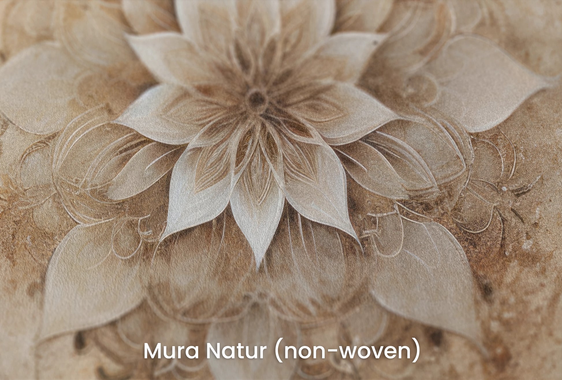 Zbliżenie na artystyczną fototapetę o nazwie Verdant Geometrics na podłożu Mura Natur (non-woven) - naturalne i ekologiczne podłoże.