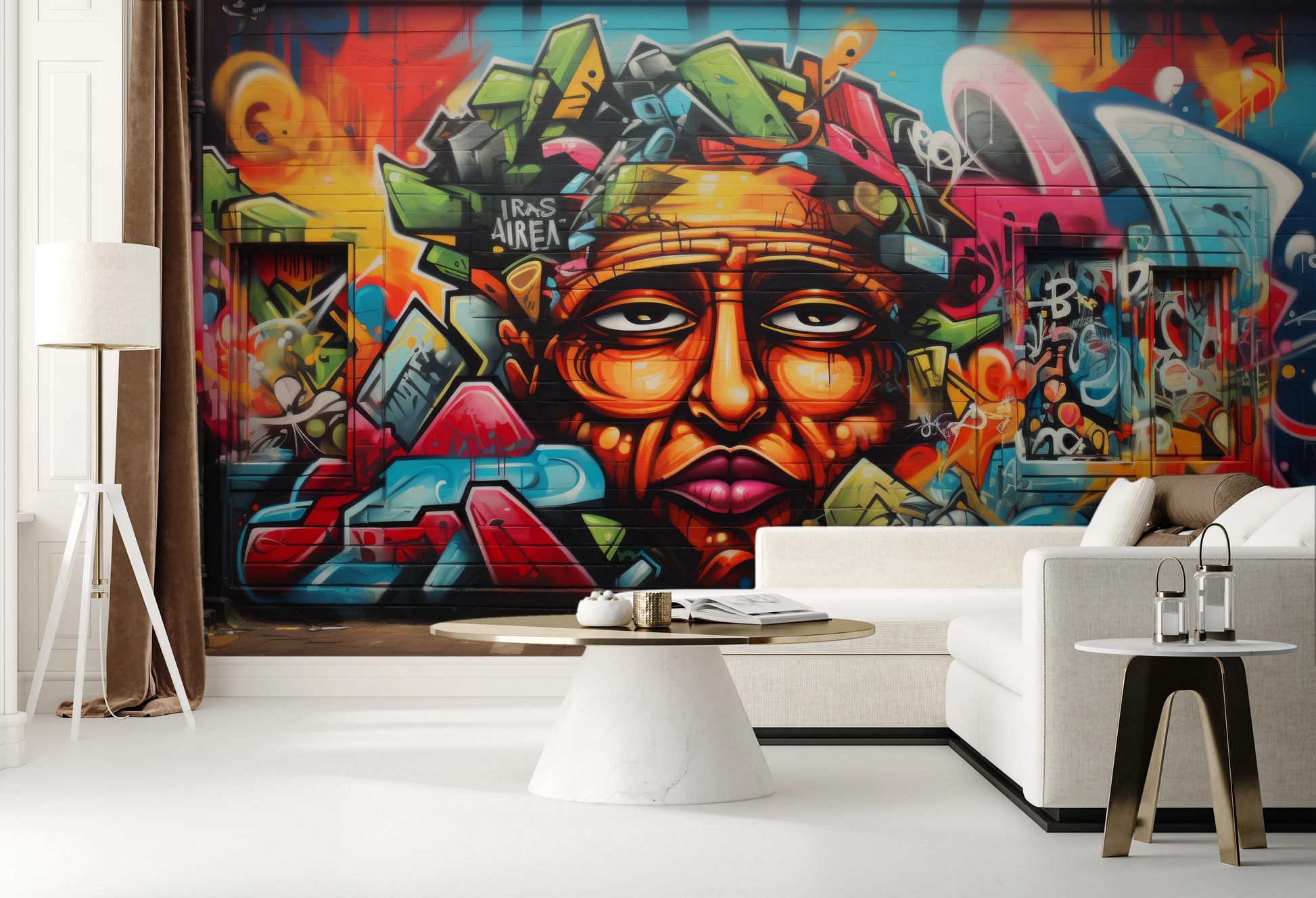 Fototapeta malowana o nazwie Cultural Fusion pokazana w aranżacji wnętrza.