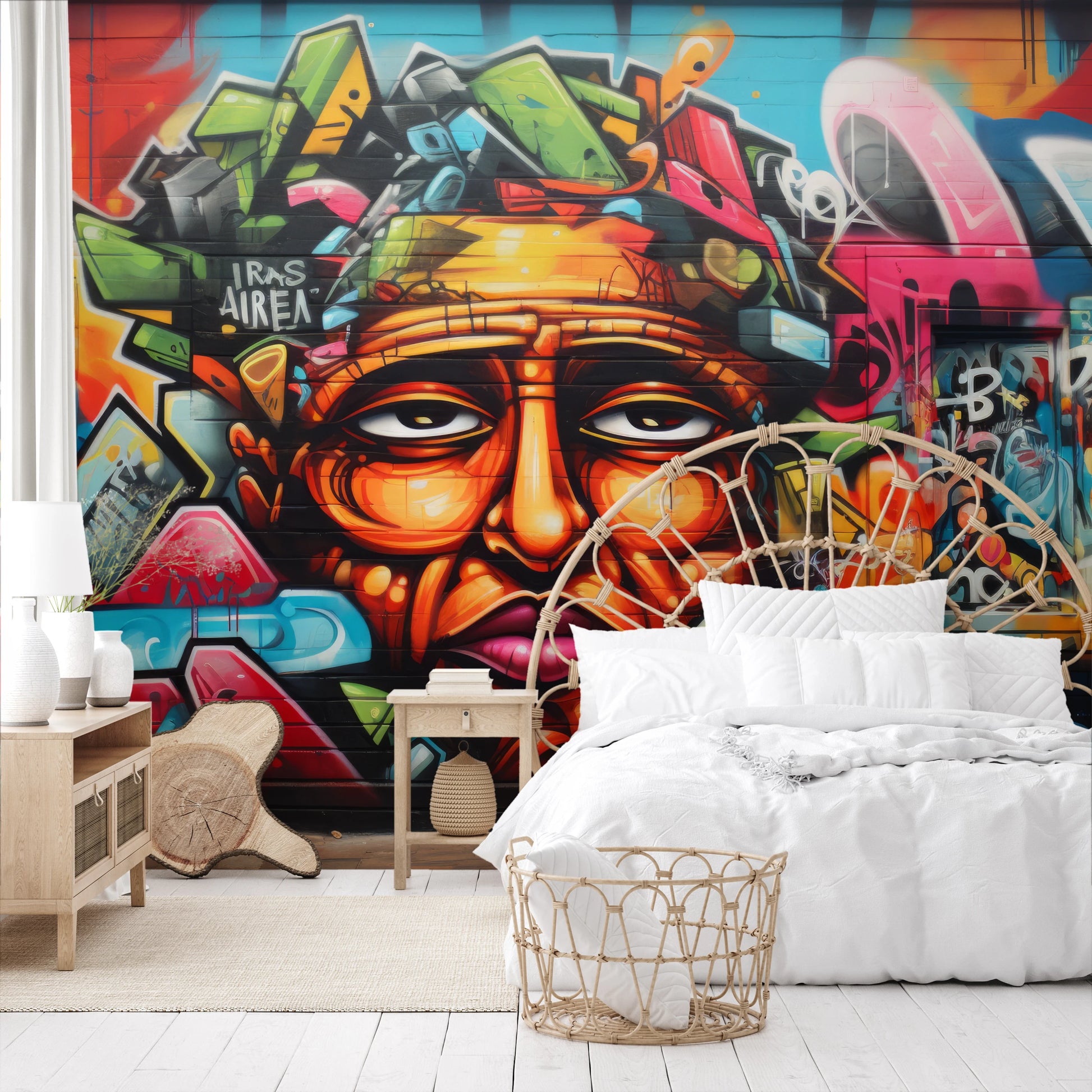 Fototapeta artystyczna o nazwie Cultural Fusion pokazana w aranżacji wnętrza.