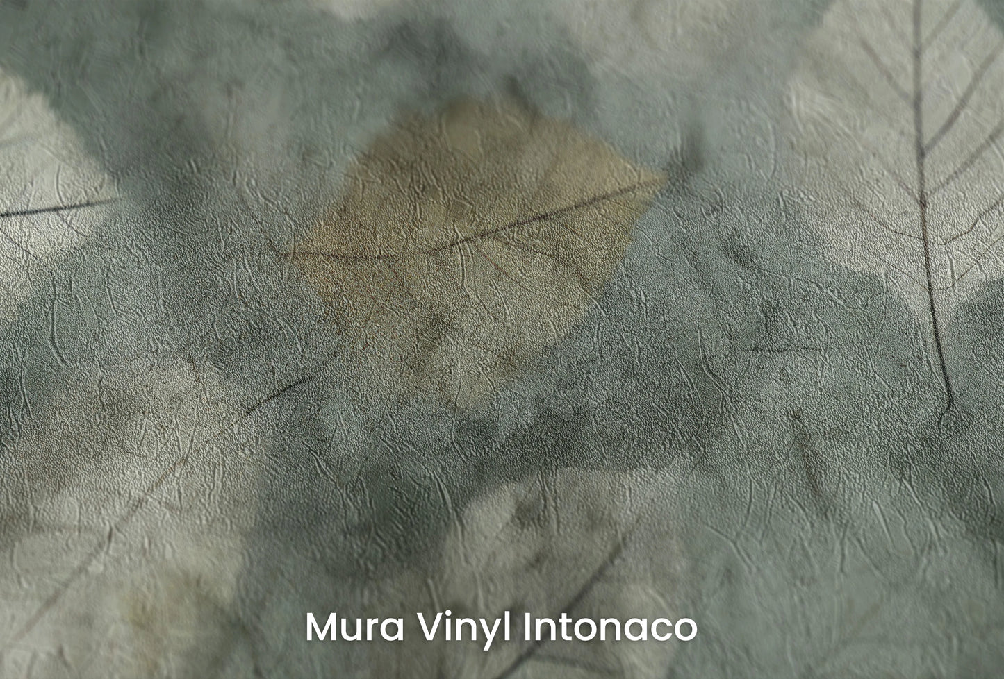 Zbliżenie na artystyczną fototapetę o nazwie Veiled Canopy na podłożu Mura Vinyl Intonaco - struktura tartego tynku.