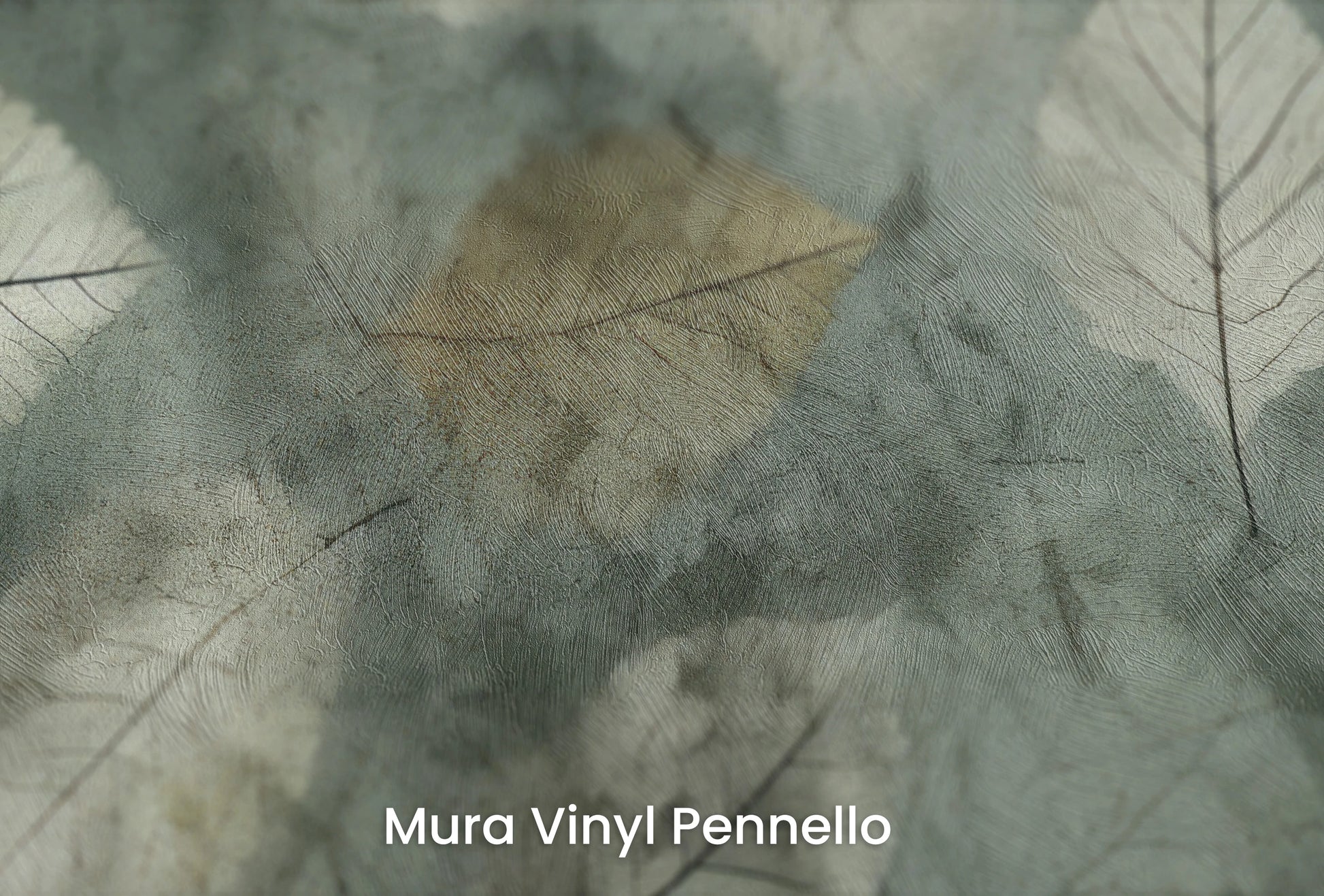 Zbliżenie na artystyczną fototapetę o nazwie Veiled Canopy na podłożu Mura Vinyl Pennello - faktura pociągnięć pędzla malarskiego.