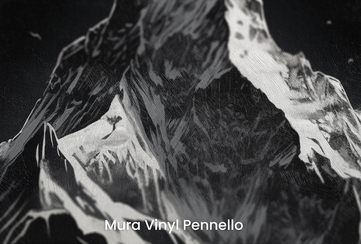 Zbliżenie na artystyczną fototapetę o nazwie Monochromatic Majesty na podłożu Mura Vinyl Pennello - faktura pociągnięć pędzla malarskiego.