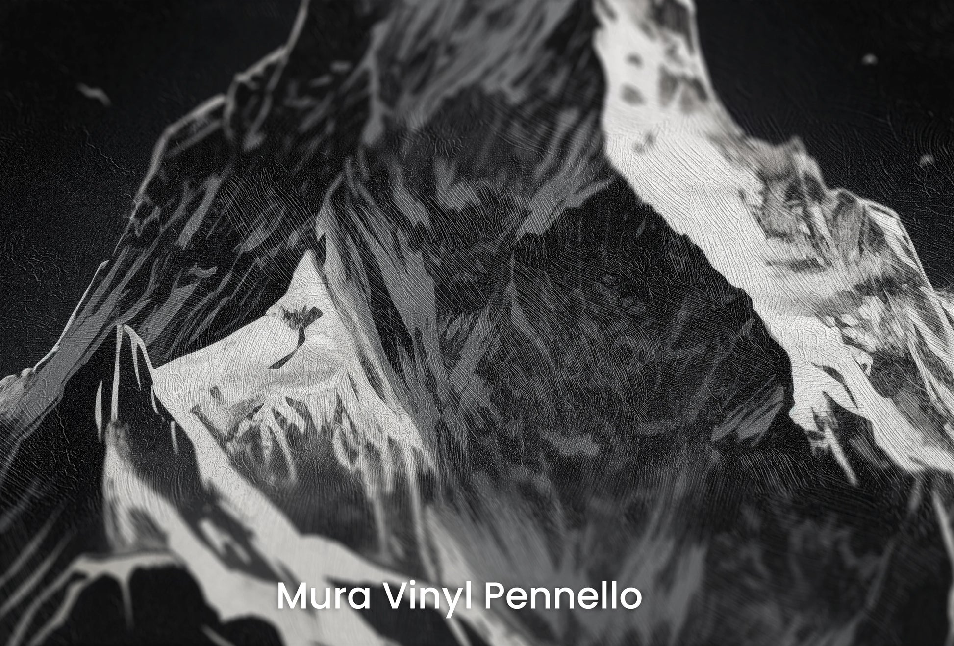 Zbliżenie na artystyczną fototapetę o nazwie Monochromatic Majesty na podłożu Mura Vinyl Pennello - faktura pociągnięć pędzla malarskiego.